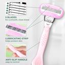 Hotosu Silky Smooth 5-Blade Women’s Razor, Mint, 1 Handle + 2 Refill Cartridges - Smooth Glide, Ultra-Flexible 3