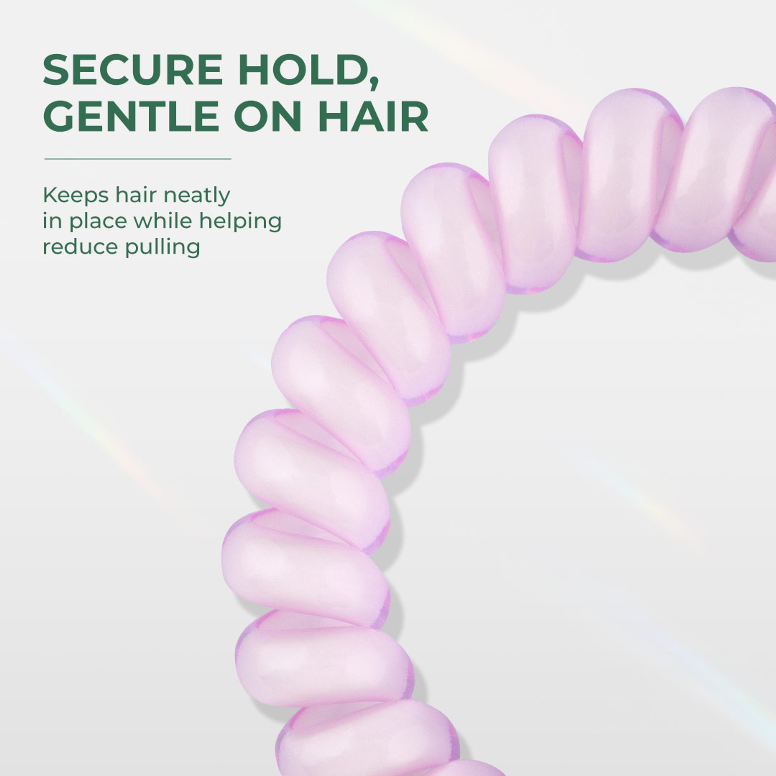 Hotosu Spiral Hair Ties, Transparent, 4 Count - Secure Hold, Gentle On Hair 2
