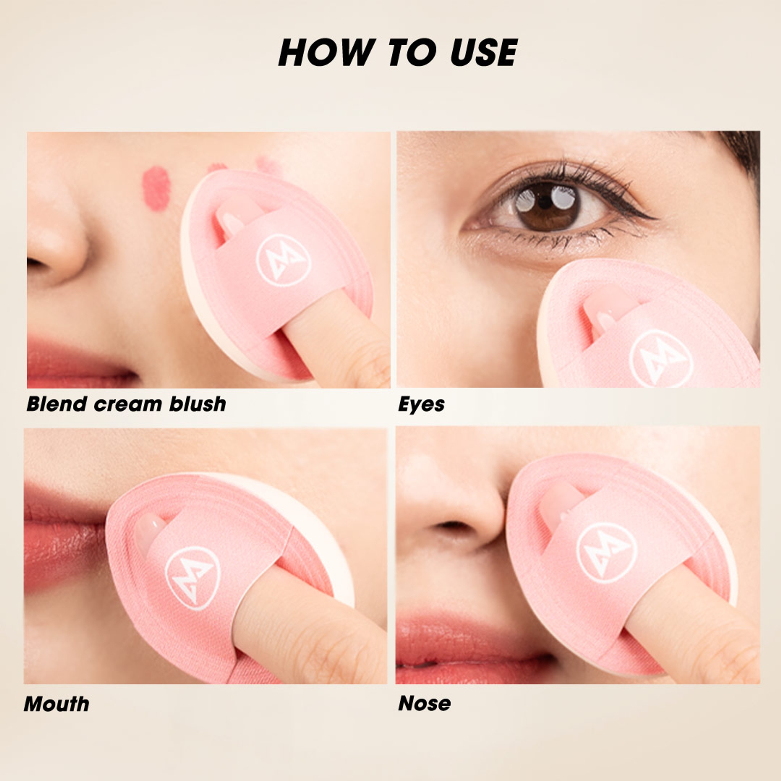 Mastige Marshmallow Mini Hygienic Makeup Puff Set 4-Pack 5