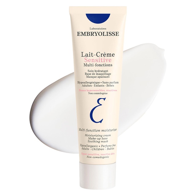 Embryolisse Lait-Crème Sensitive 3.38 fl.oz - Fragrance-Free Face Moisturizer and Makeup Primer with Shea Butter & Aloe