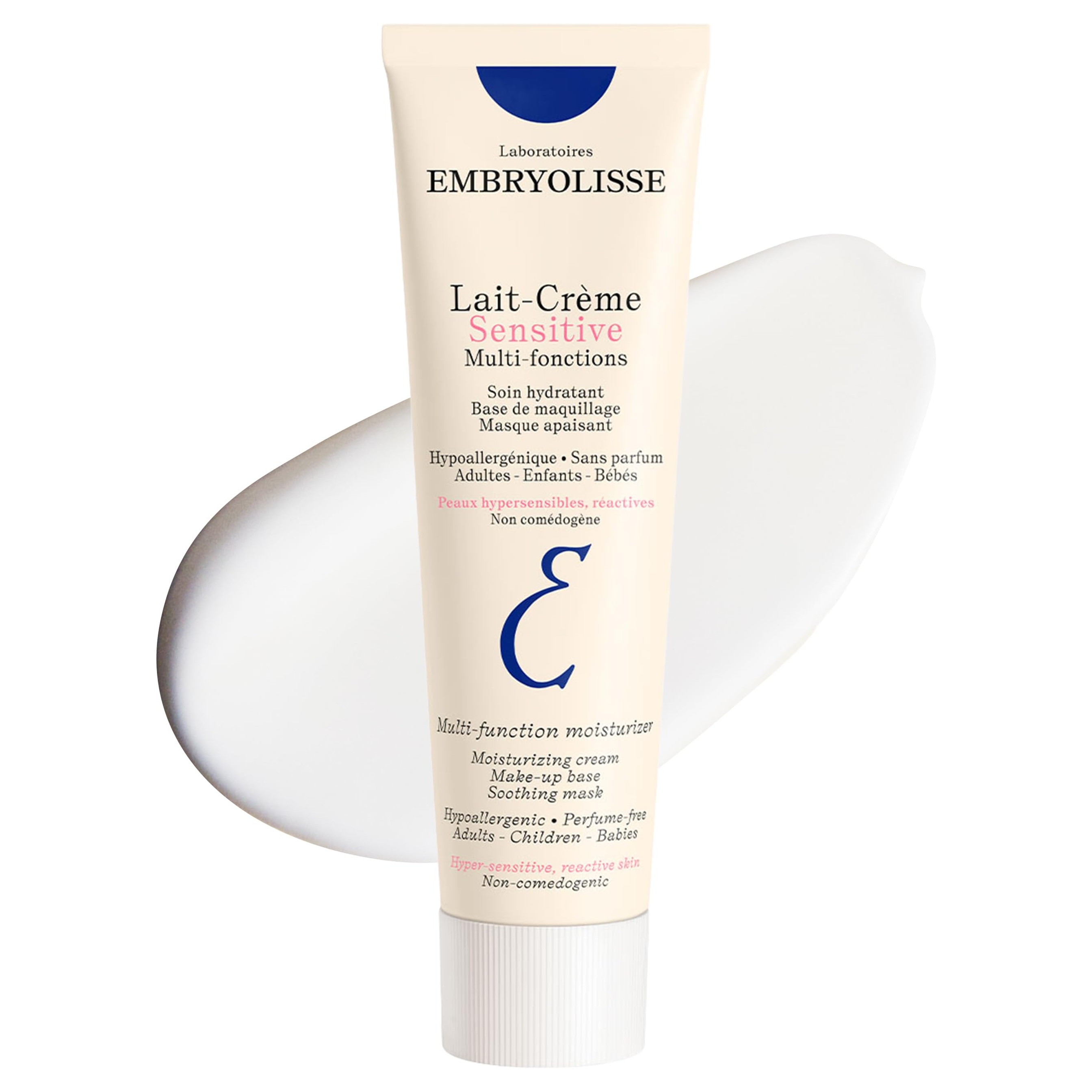 Embryolisse Lait-Crème Sensitive 3.38 fl.oz - Fragrance-Free Face Moisturizer and Makeup Primer with Shea Butter & Aloe 1