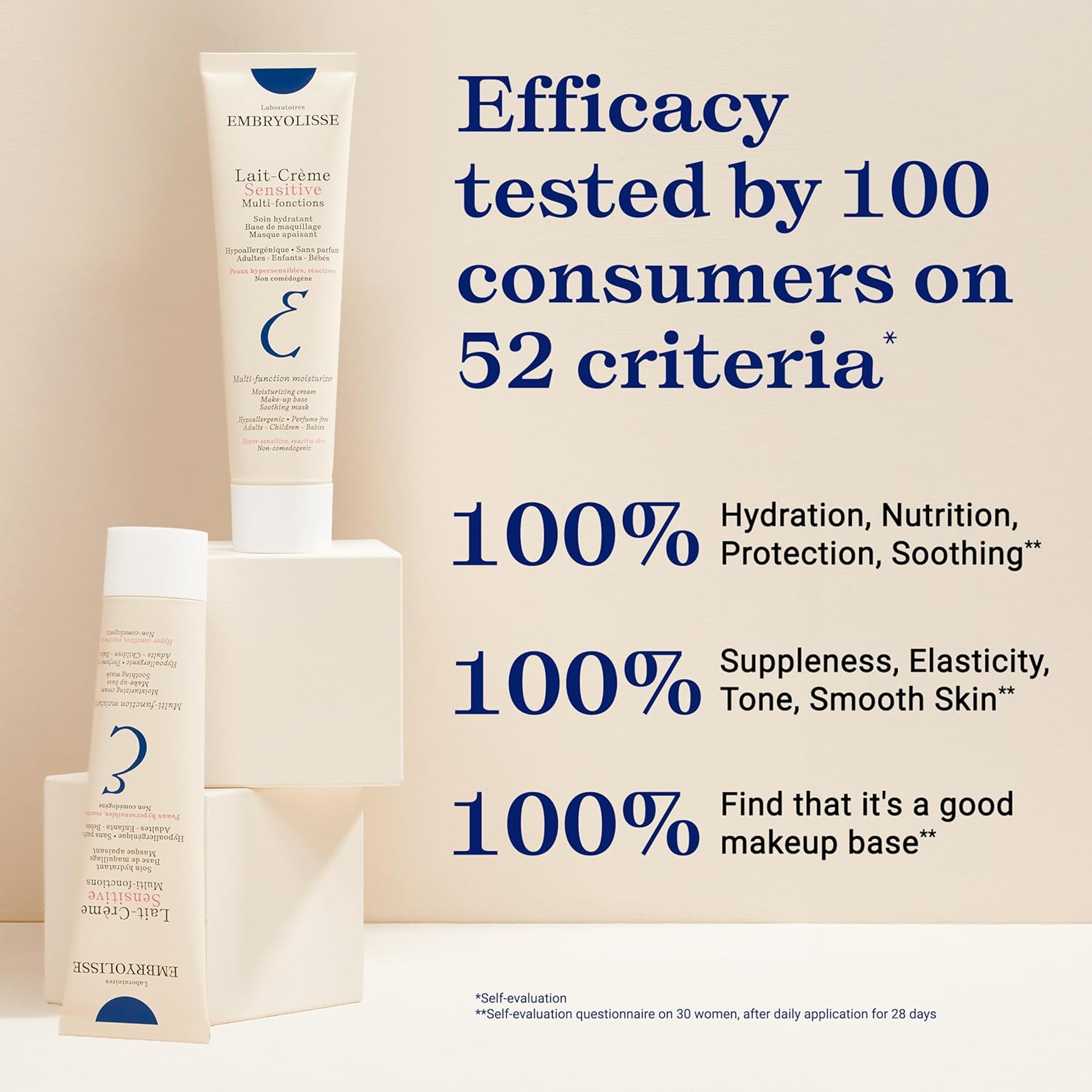 Embryolisse Lait-Crème Sensitive 3.38 fl.oz - Fragrance-Free Face Moisturizer and Makeup Primer with Shea Butter & Aloe 6