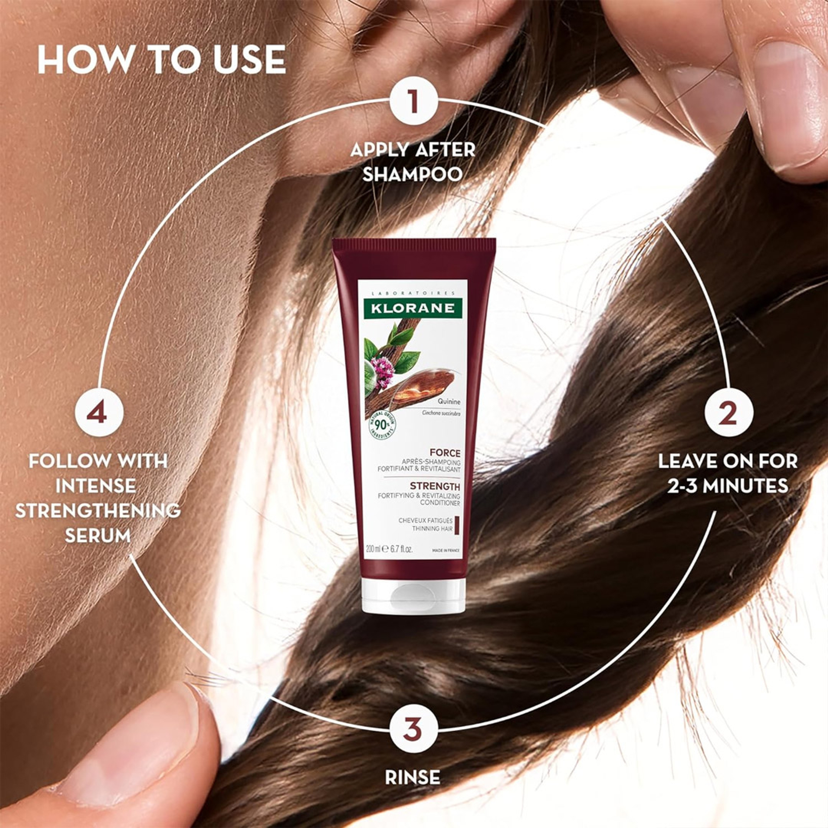 Klorane Strengthening Conditioner with Quinine - Natural Alternative for Hair Thinning 6.7 fl.oz 5