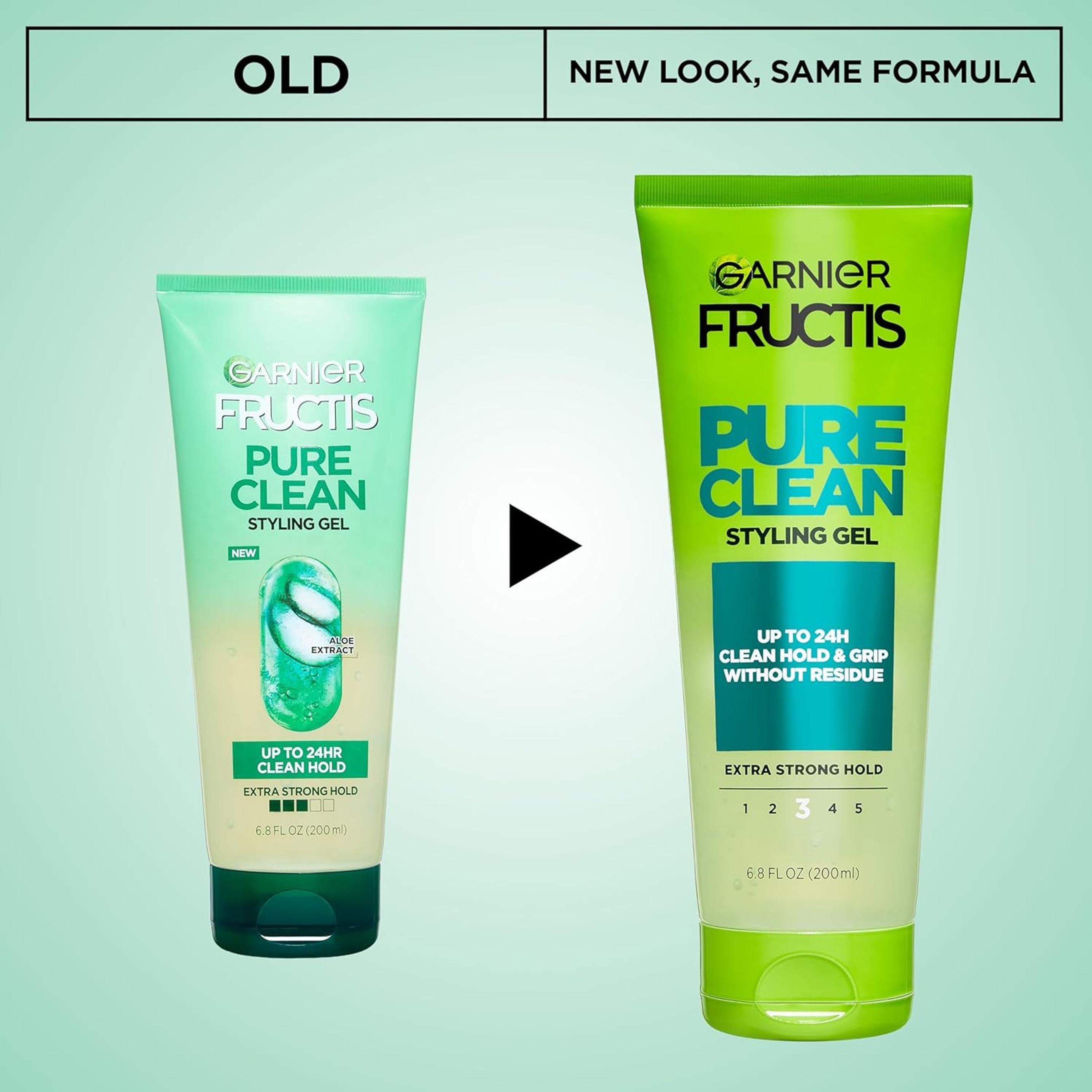 Garnier Fructis Pure Clean Styling Gel 6.8 fl.oz - Extra Strong Hold for Up to 24HRs for All Hair Types 2
