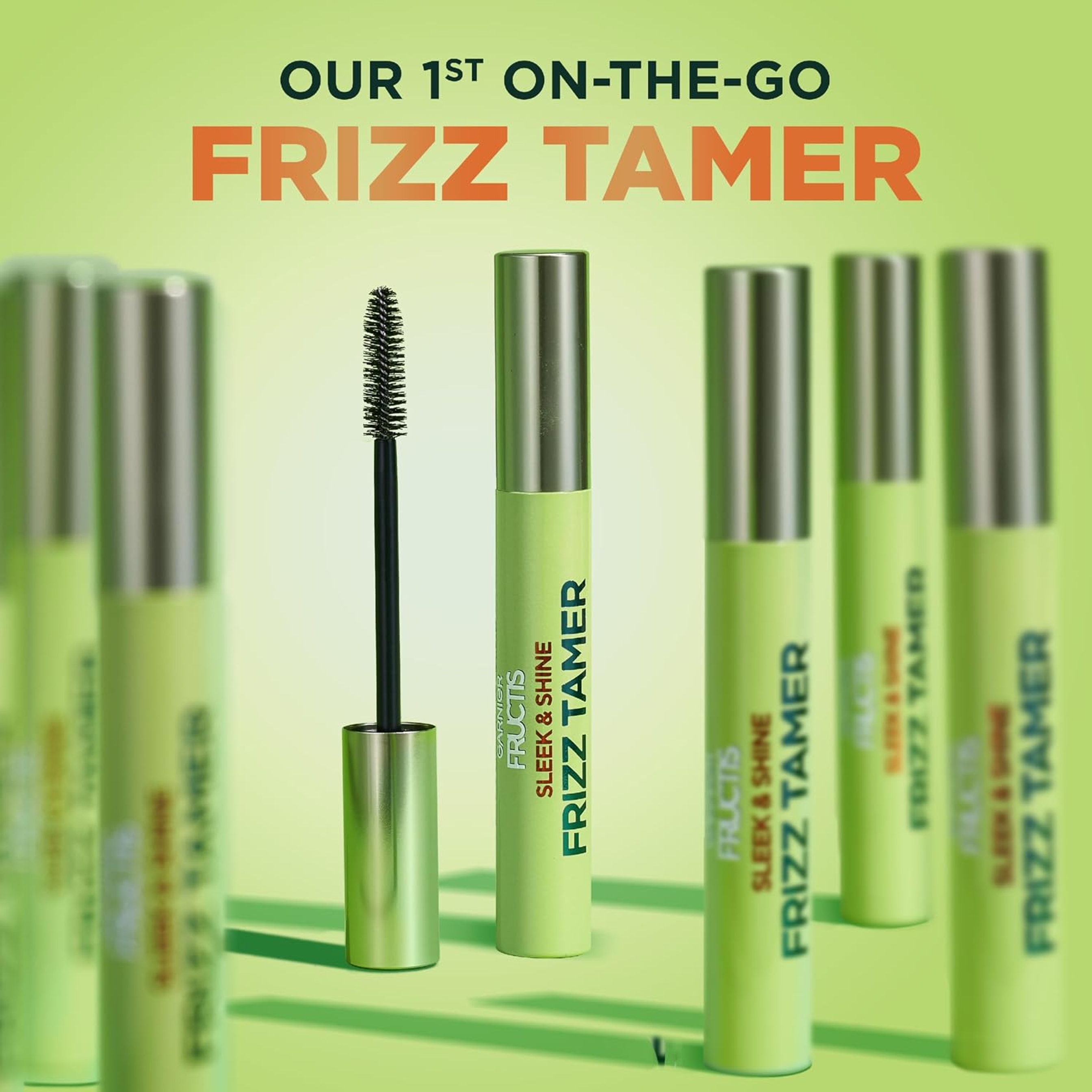 Garnier Fructis Sleek & Shine Frizz Tamer 0.27 fl.oz - Flyaway Wand & Hair Mascara Stick for Up to 12HR Sleek 7
