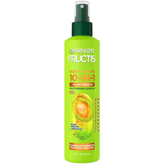 Garnier Fructis Sleek & Shine 10-in-1 Leave-In Spray - Leave In Conditioner Spray for Frizzy, Dry Hair 8.1 fl.oz