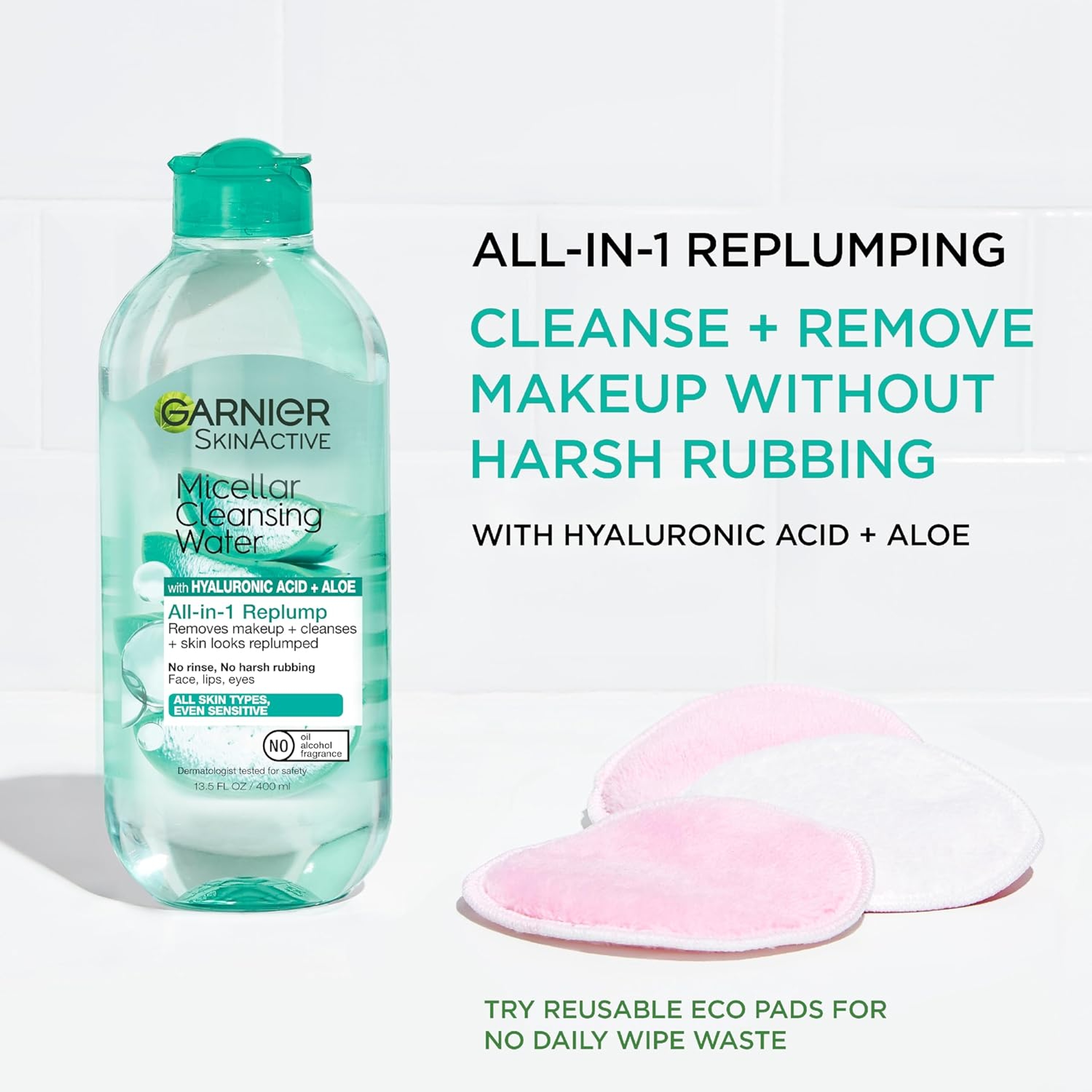 Garnier Micellar Cleansing Water With Hyaluronic Acid & Aloe 13.5 fl.oz - Hydrating & Plumping for All Skin Types 2