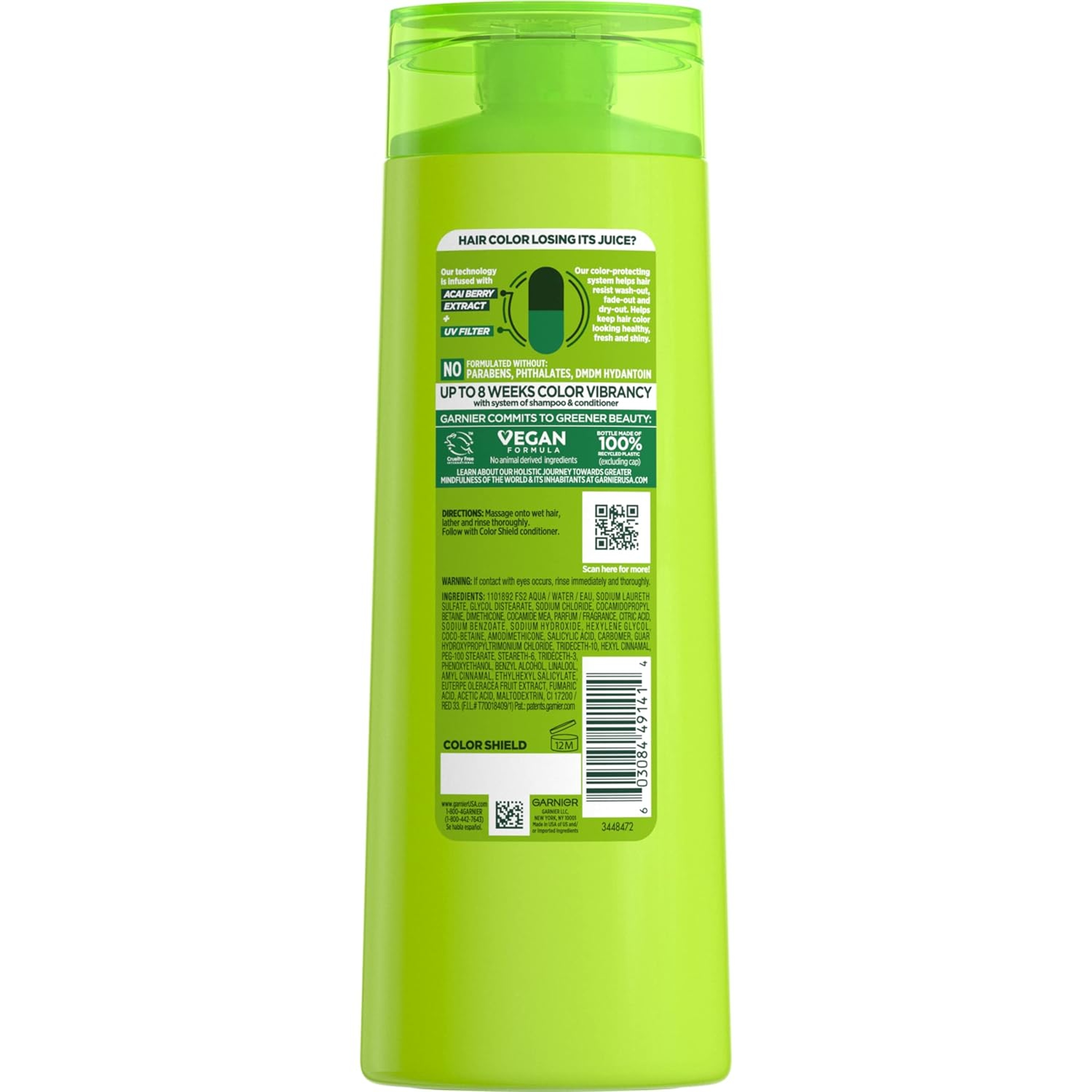 Garnier Fructis Color Shield Shampoo 12.5 fl.oz - Anti-Fade Shampoo for Color-Treated Hair 7
