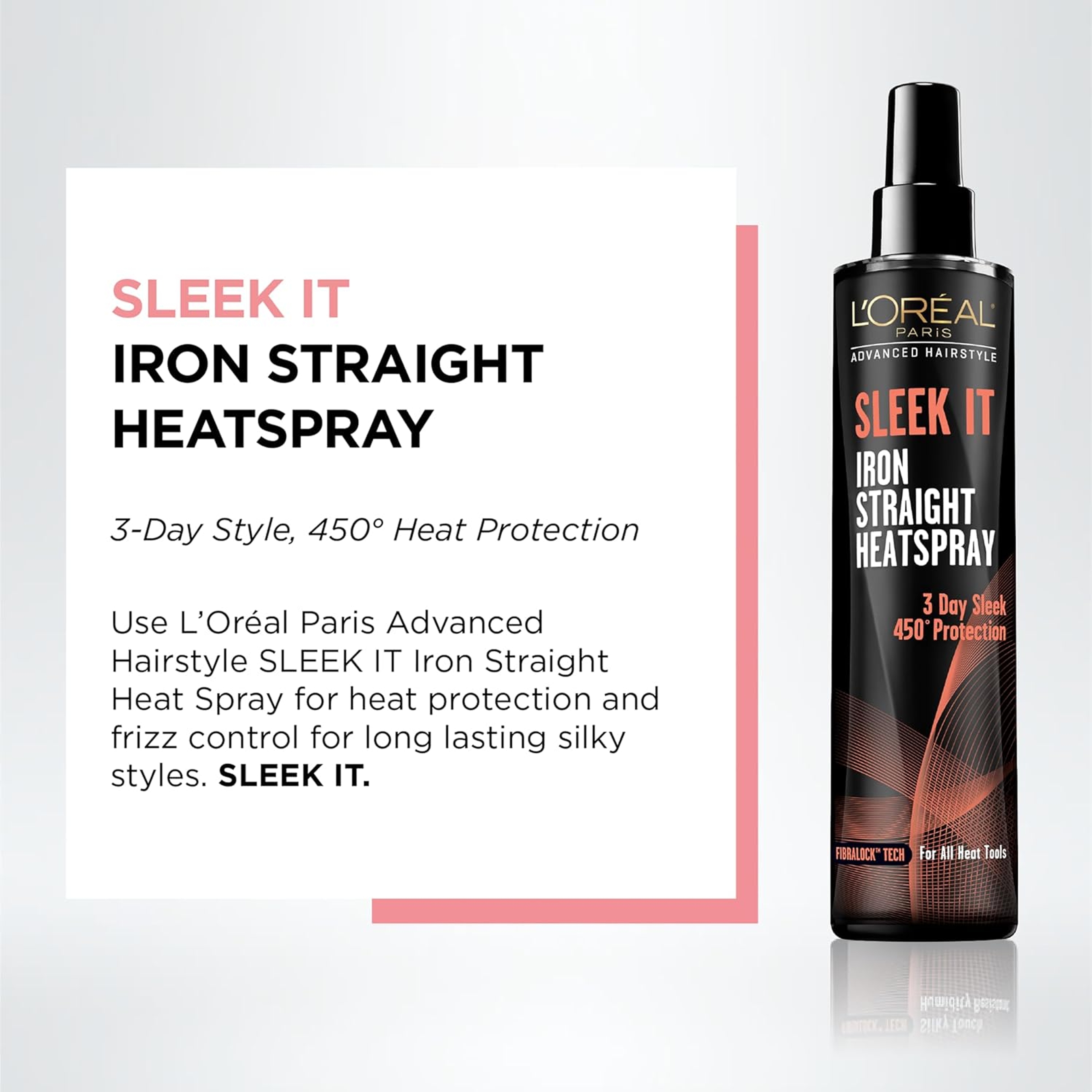 L'Oreal Paris Advanced Hairstyle Sleek It Iron Straight Heatspray 5.7 fl.oz 2