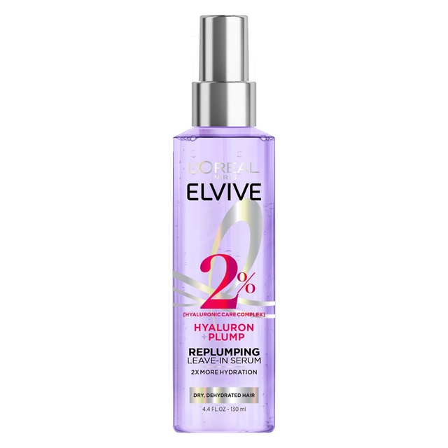 L'Oreal Paris Elvive Hyaluron Plump Leave-In Serum 4.4 fl.oz - Replump Hair Serum for Dehydrated, Dry Hair