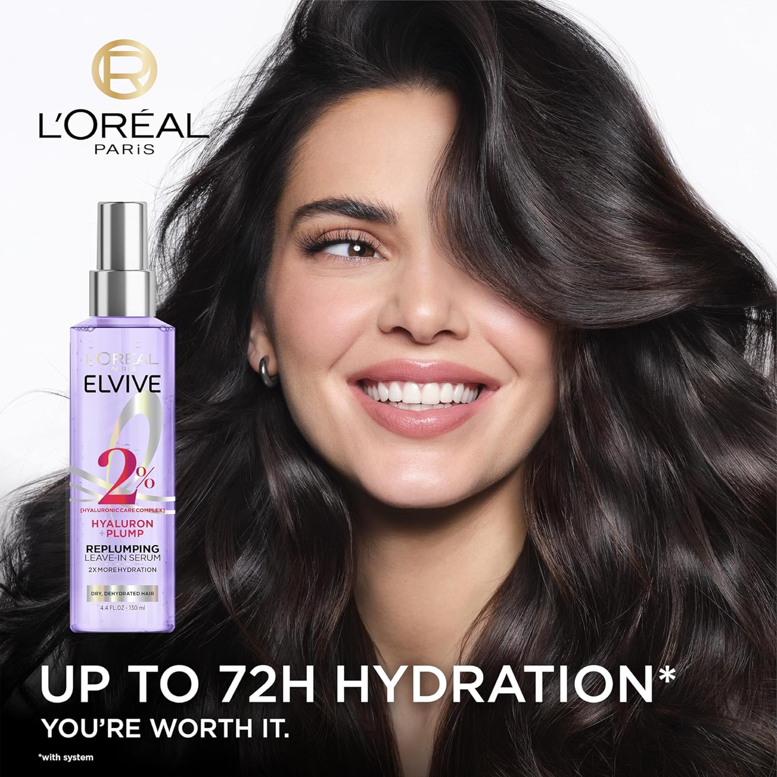 L'Oreal Paris Elvive Hyaluron Plump Leave-In Serum 4.4 fl.oz - Replump Hair Serum for Dehydrated, Dry Hair 2