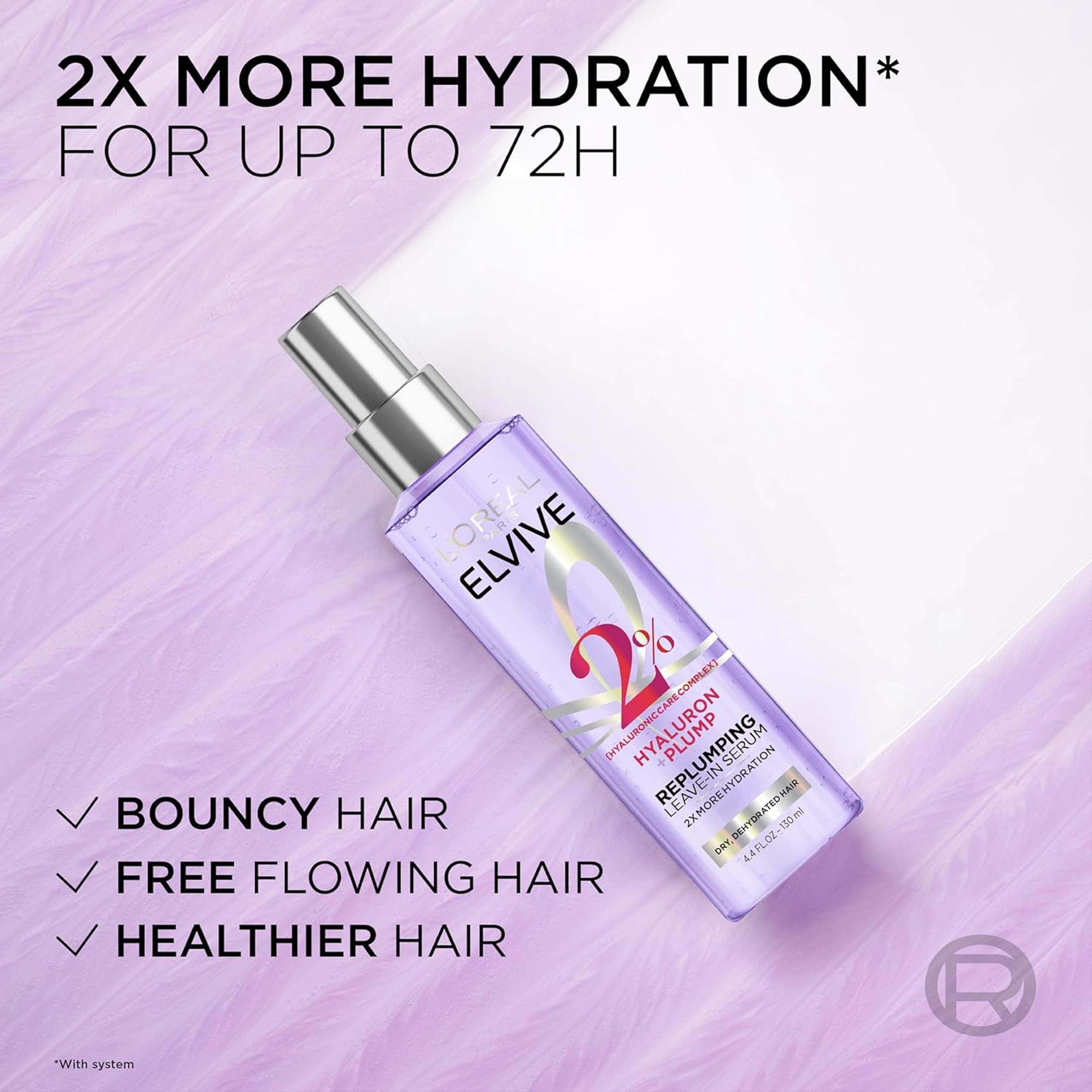 L'Oreal Paris Elvive Hyaluron Plump Leave-In Serum 4.4 fl.oz - Replump Hair Serum for Dehydrated, Dry Hair 4