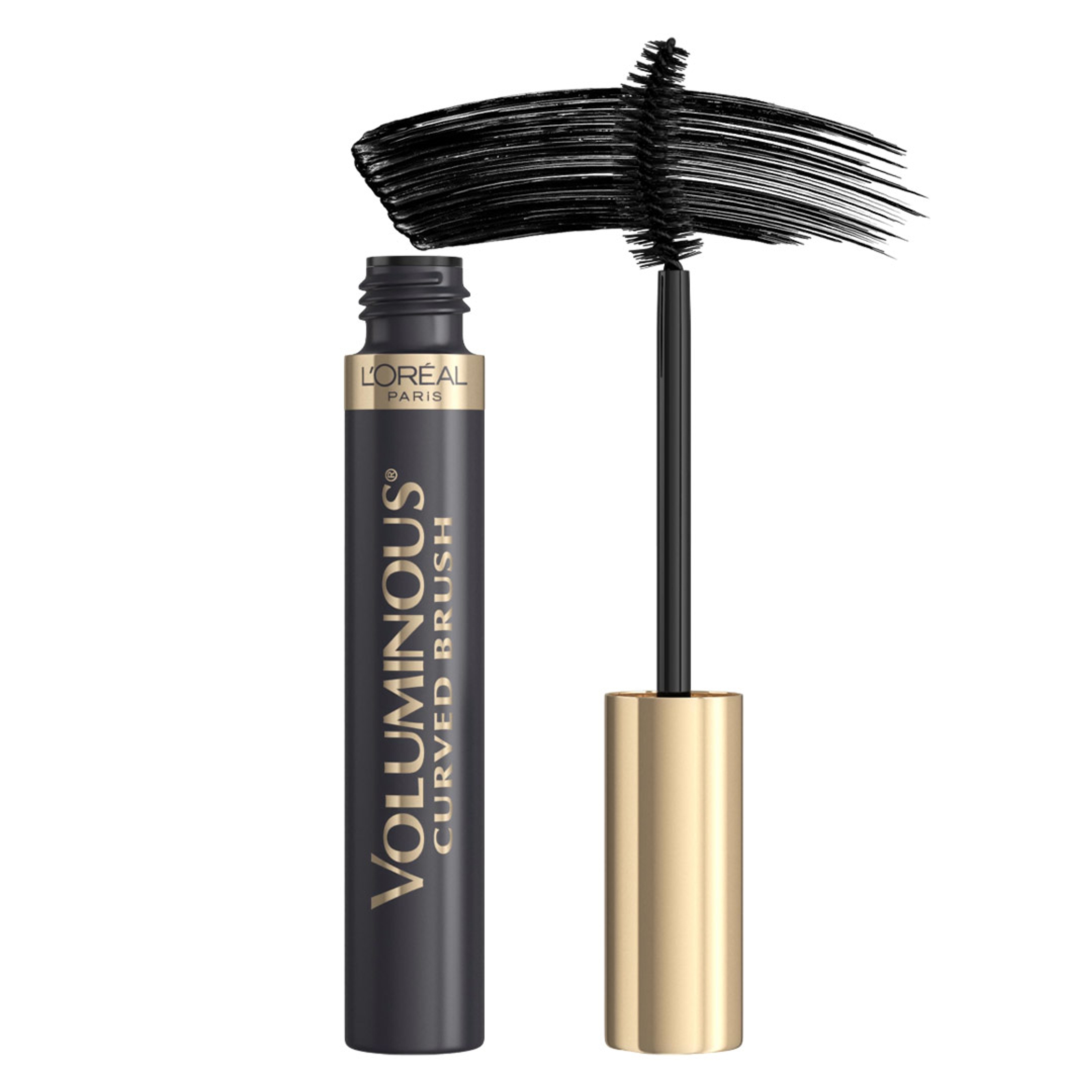 L'Oreal Paris Voluminous Mascara Curved Brush, Black, 0.28 fl.oz - Washable Volume Building Mascara 1