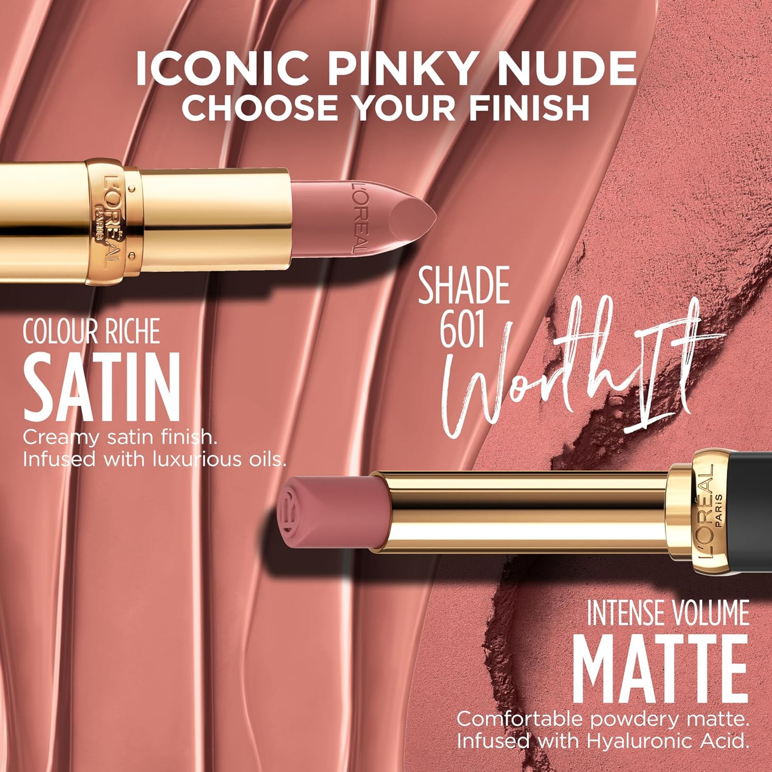 L'Oreal Paris Colour Riche Satin Lipstick, 601 Worth It, 1 Count - Hydrating Creamy Lipstick 6
