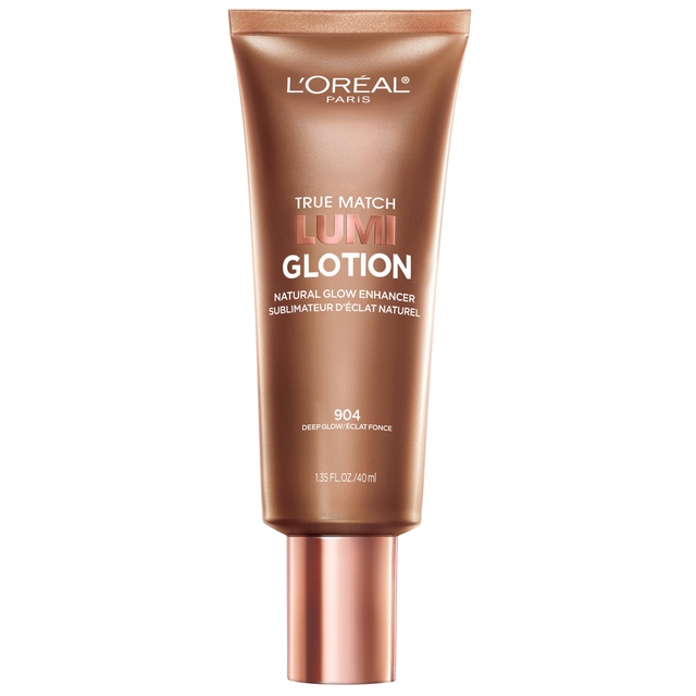 L'Oreal Paris True Match Lumi Glotion, 904 Deep, 1.35 fl.oz - Natural Glow Enhancer for a Sun-Kissed Glow