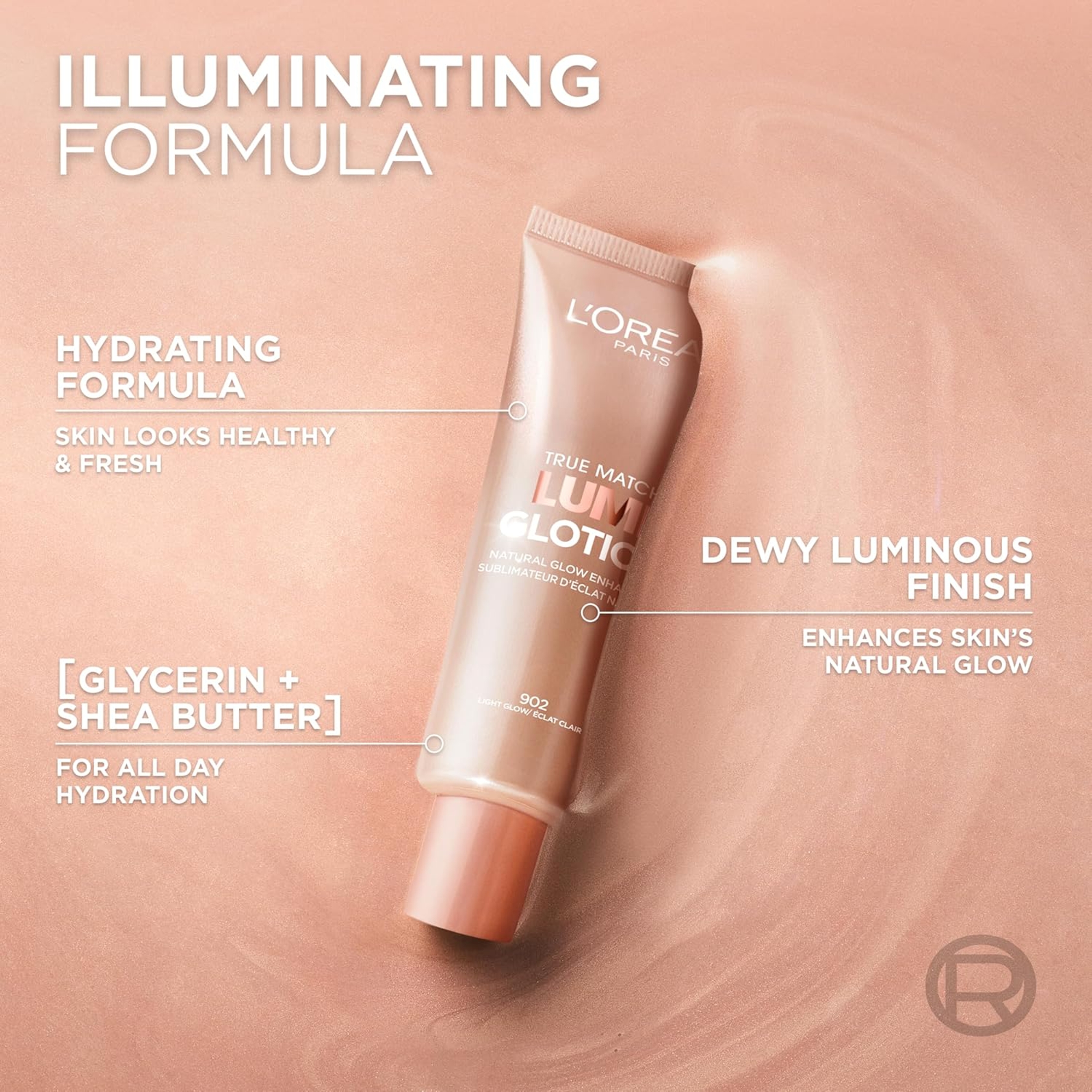 L'Oreal Paris True Match Lumi Glotion, 904 Deep, 1.35 fl.oz - Natural Glow Enhancer for a Sun-Kissed Glow 5