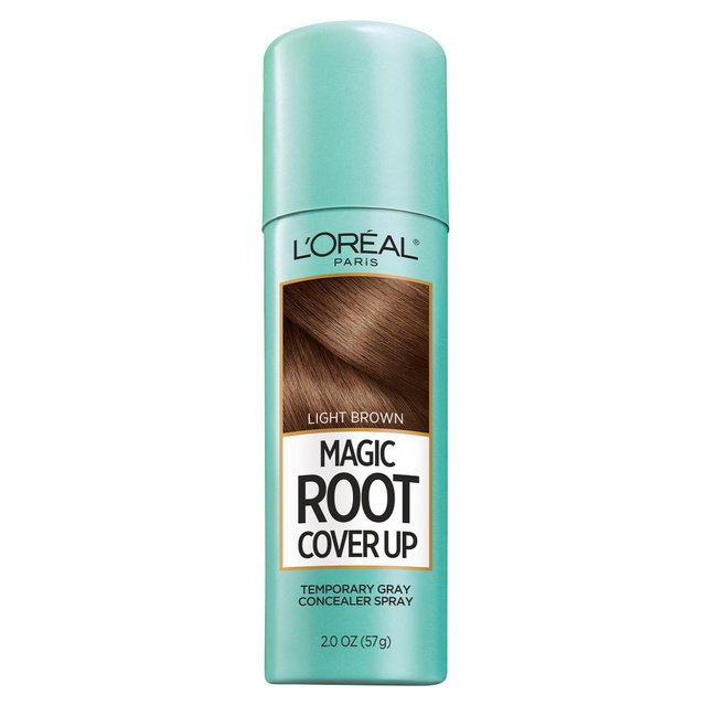 L'Oreal Paris Magic Root Cover Up, Light Brown, 2 oz - Root Touch-Up Spray for Gray Root Coverage