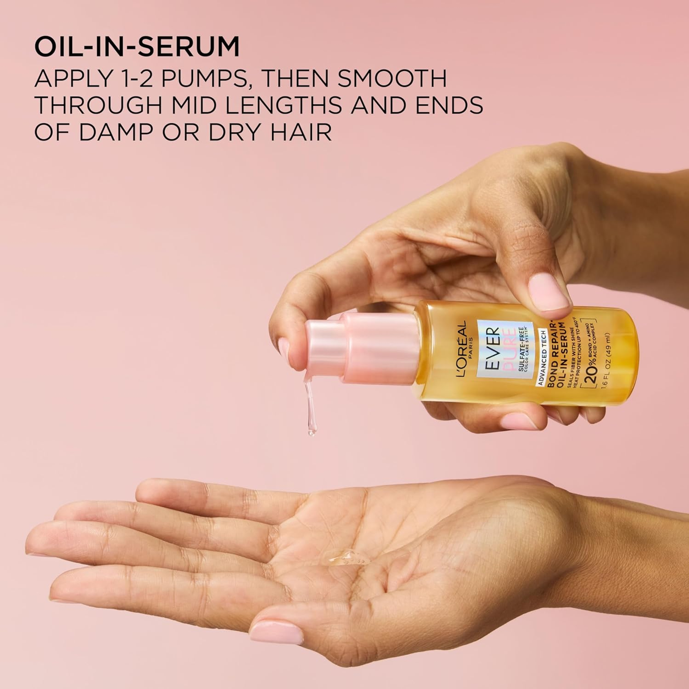 L'Oreal Paris EverPure Bond Repair+ Oil-in-Serum - Heat Protectant & Repair Serum for Dry, Damaged Hair 1.6 fl.oz 7