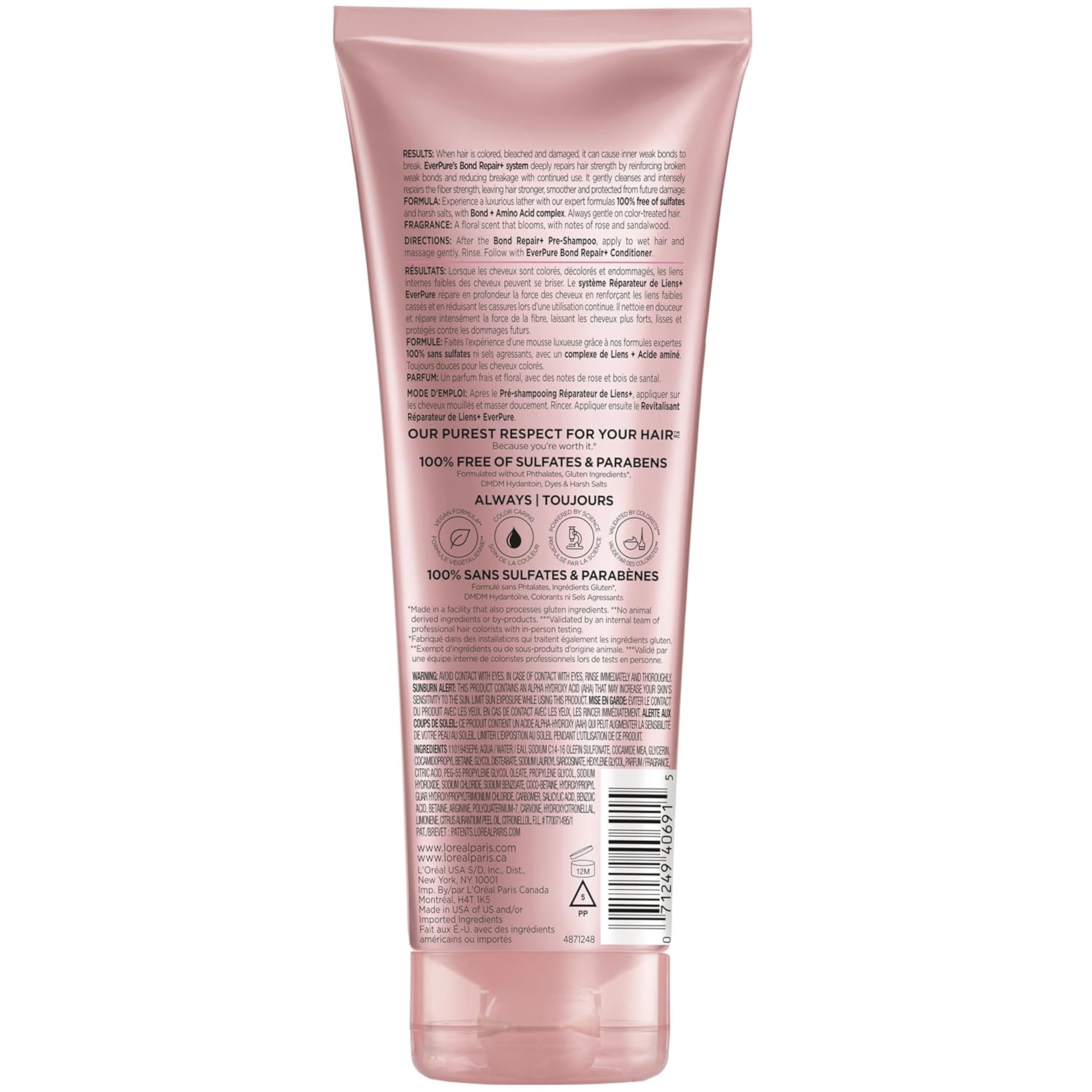 L'Oreal Paris EverPure Bond Repair+ Shampoo 6.8 fl.oz - Strengthens & Repairs Damaged, Color-Treated Hair 11