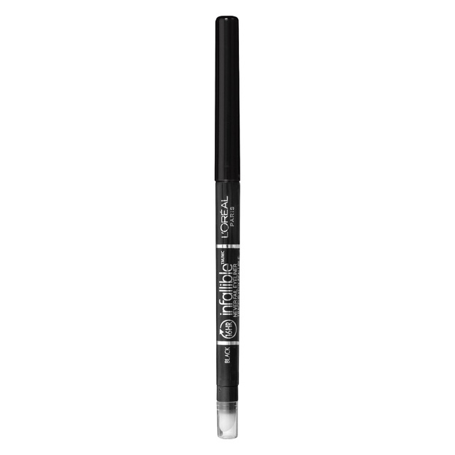 L'Oreal Paris Infallible Never Fail Eyeliner, Black, 1 Count - Mechanical Pencil Eyeline with Built in Sharpener