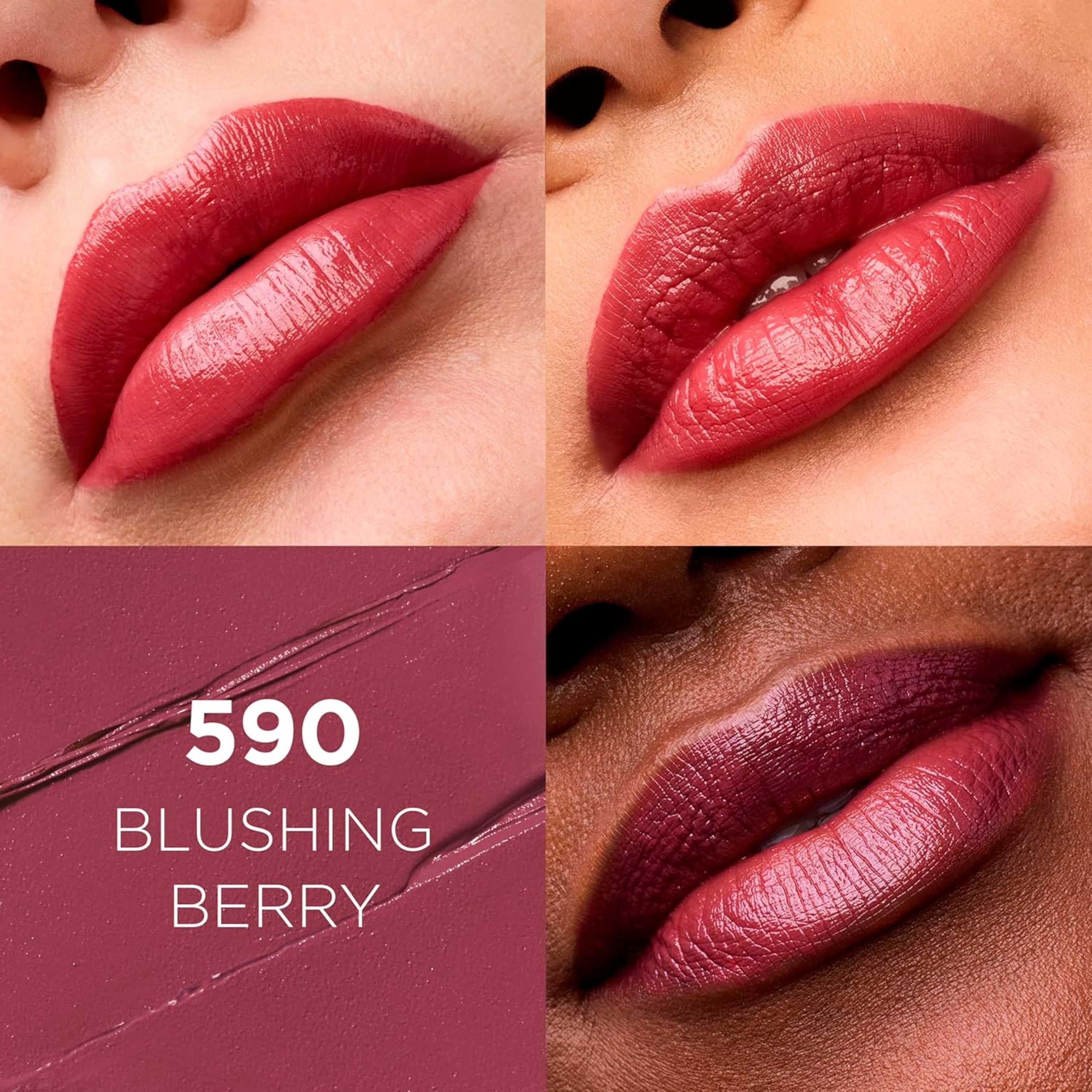 L'Oreal Paris Colour Riche Satin Lipstick, 590 Blushing Berry, 1 Count - Hydrating Creamy Lipstick 2