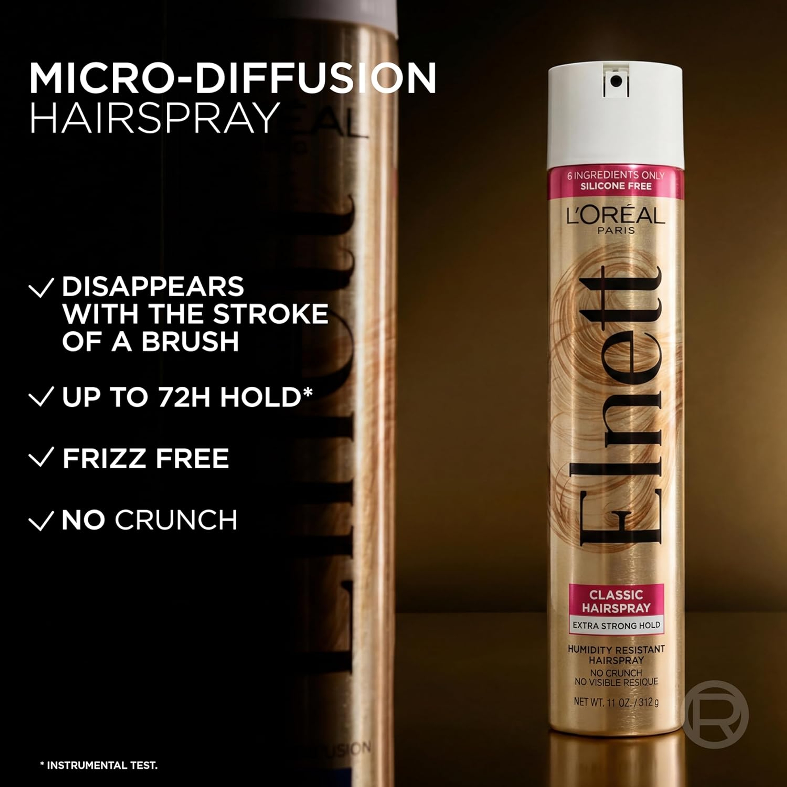L'Oreal Paris Elnett Classic Hairspray 1 oz - Up to 72HR Extra Strong Hold for Color Treated Hair 3