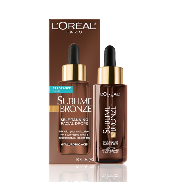 L'Oreal Paris Sublime Bronze Self-Tanning Facial Drops - Fragrance-Free Facial Serum with Hyaluronic Acid 1 fl.oz