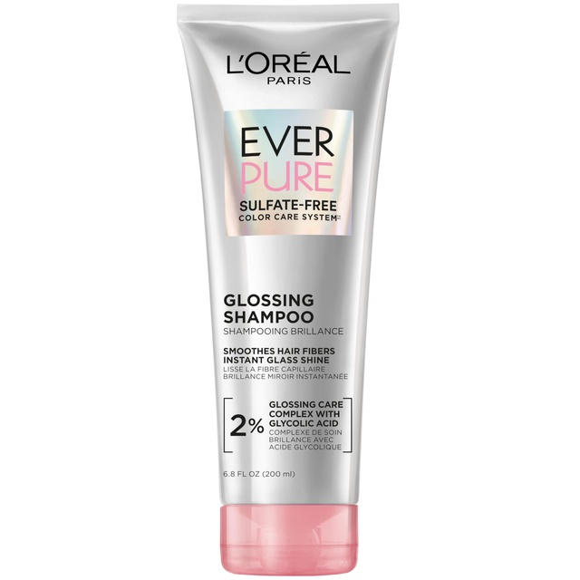 L'Oreal Paris EverPure Glossing Shampoo - Boost Shine & Smooth for Dull, Color-Treated Hair with Glycolic Acid 6.8 fl.oz
