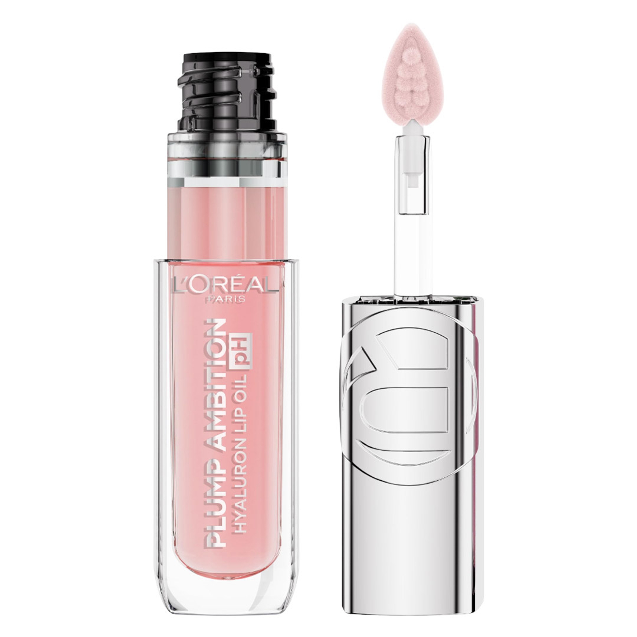 L'Oreal Paris Plump Ambition pH Hyaluron Lip Oil, 020 pH Rosé, 1 Count - Color Shifting Lip Tint 1