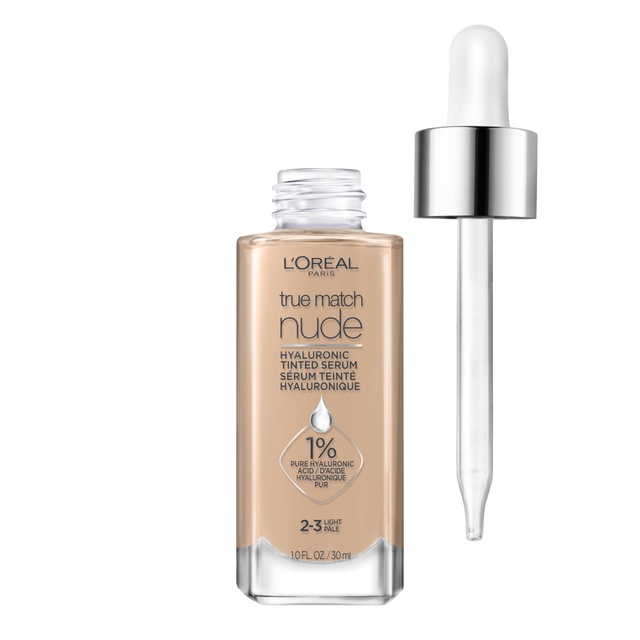 L'Oreal Paris True Match Nude Hyaluronic Tinted Serum Foundation - Lightweight Coverage for Dry Skin - Light 2-3 1 fl.oz