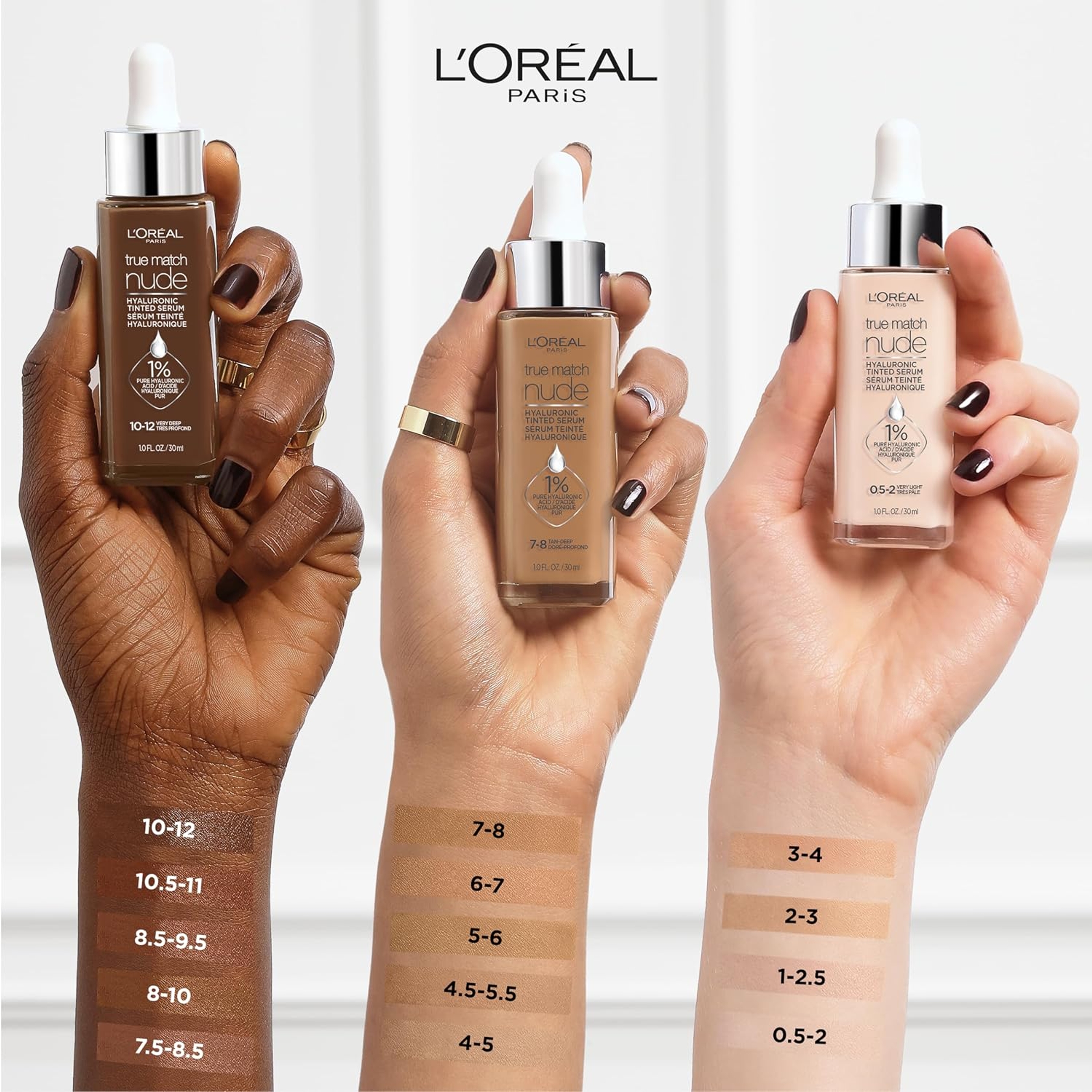 L'Oreal Paris True Match Nude Hyaluronic Tinted Serum Foundation - Lightweight Coverage for Dry Skin - Light 2-3 1 fl.oz 4