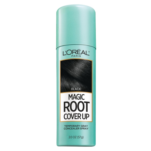 L'Oreal Paris Magic Root Cover Up, Black, 2 oz - Root Touch-Up Spray for Gray Root Coverage