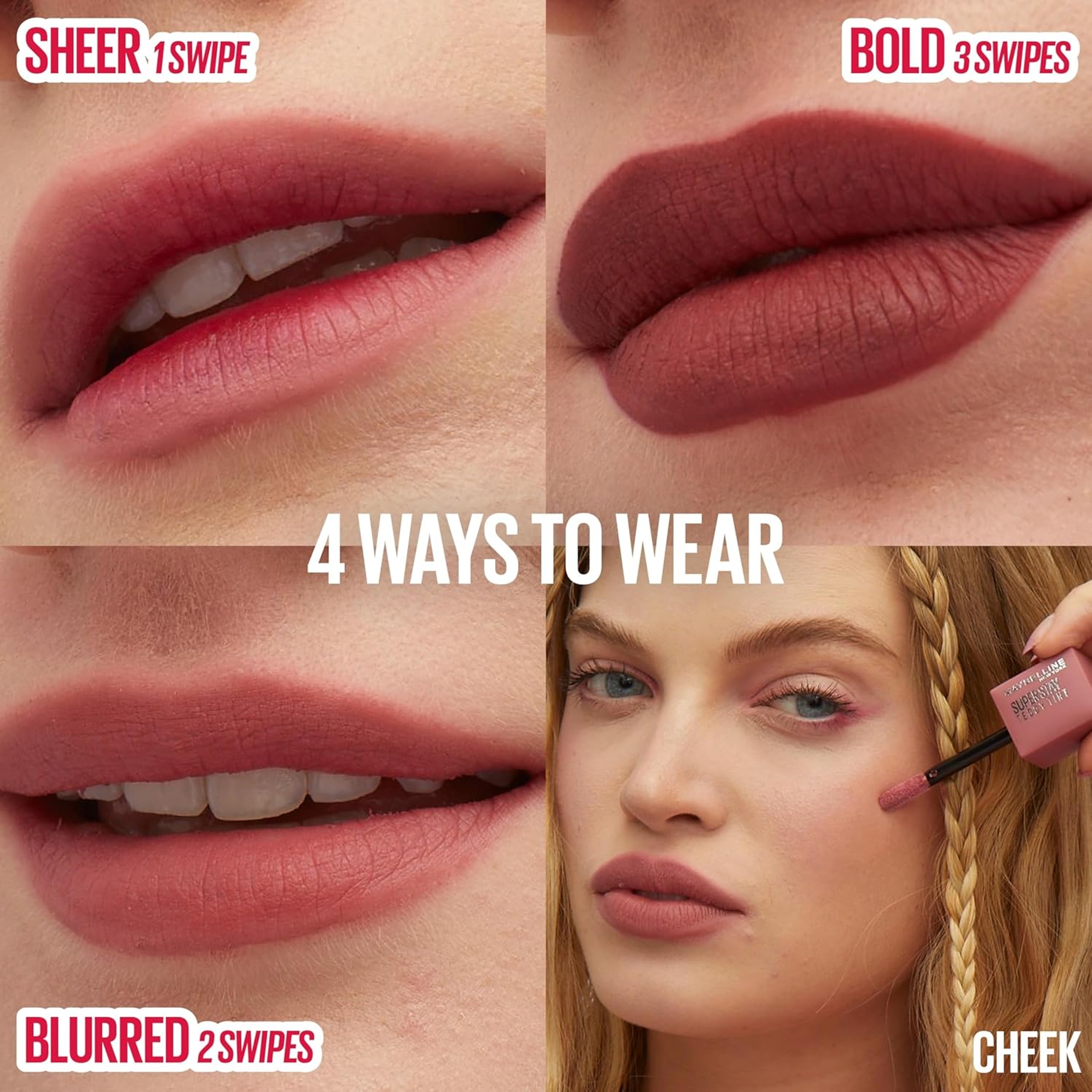 Maybelline Super Stay Teddy Tint, Kneehigh, 0.17 fl.oz - Long-Lasting Matte Lip Tint for Up to 12HR Wear 4