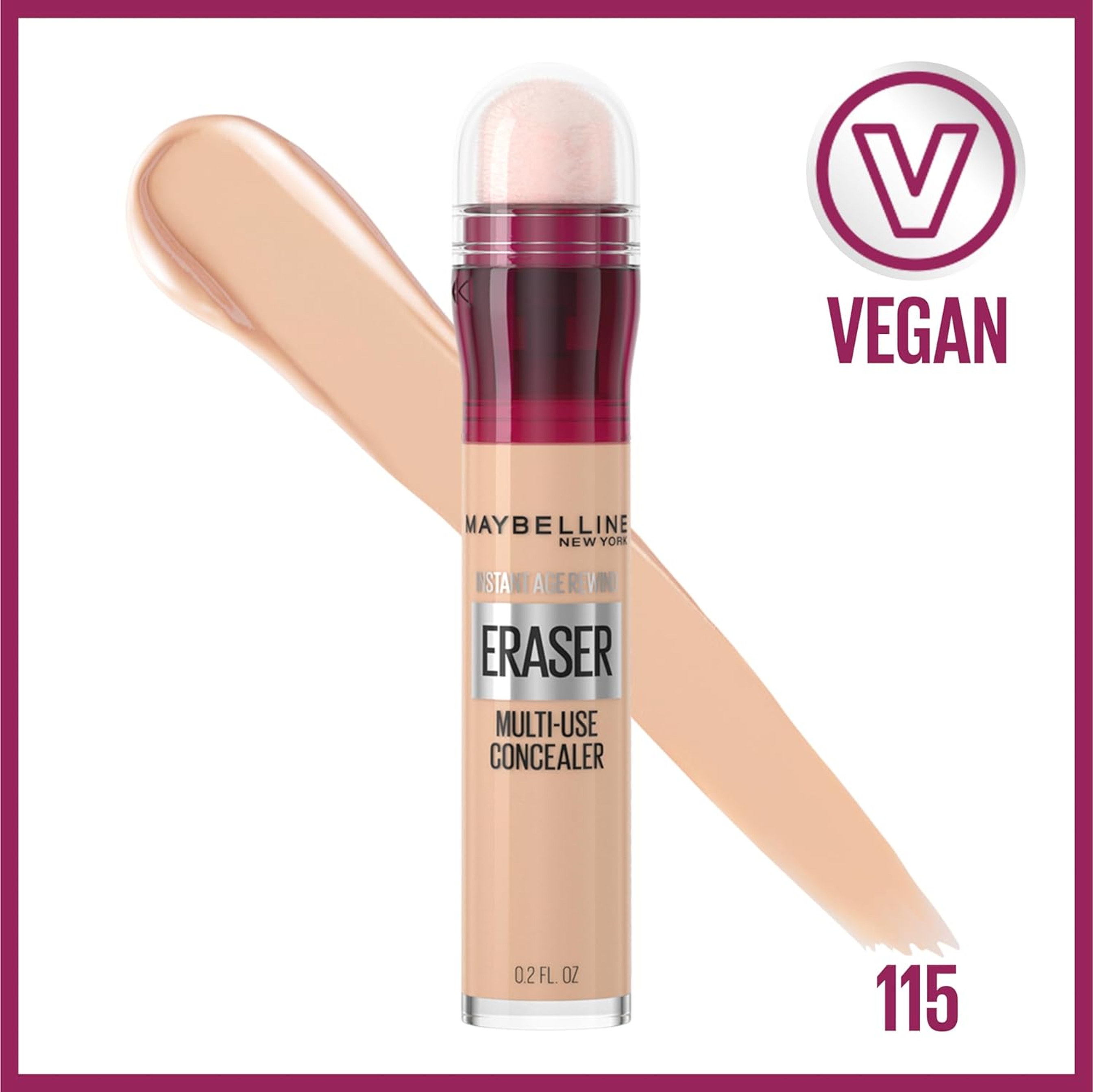 Maybelline Instant Age Rewind Eraser Multi-Use Concealer, 115 Warm Light, 0.2 fl.oz 2