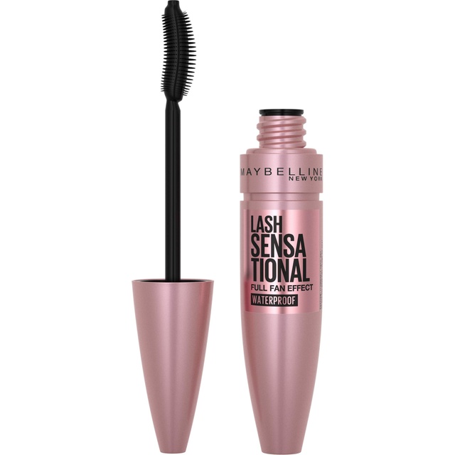 Maybelline Lash Sensational Waterproof Mascara, Very Black, 0.3 fl.oz - Lengthening & Volumizing Full Fan Effect