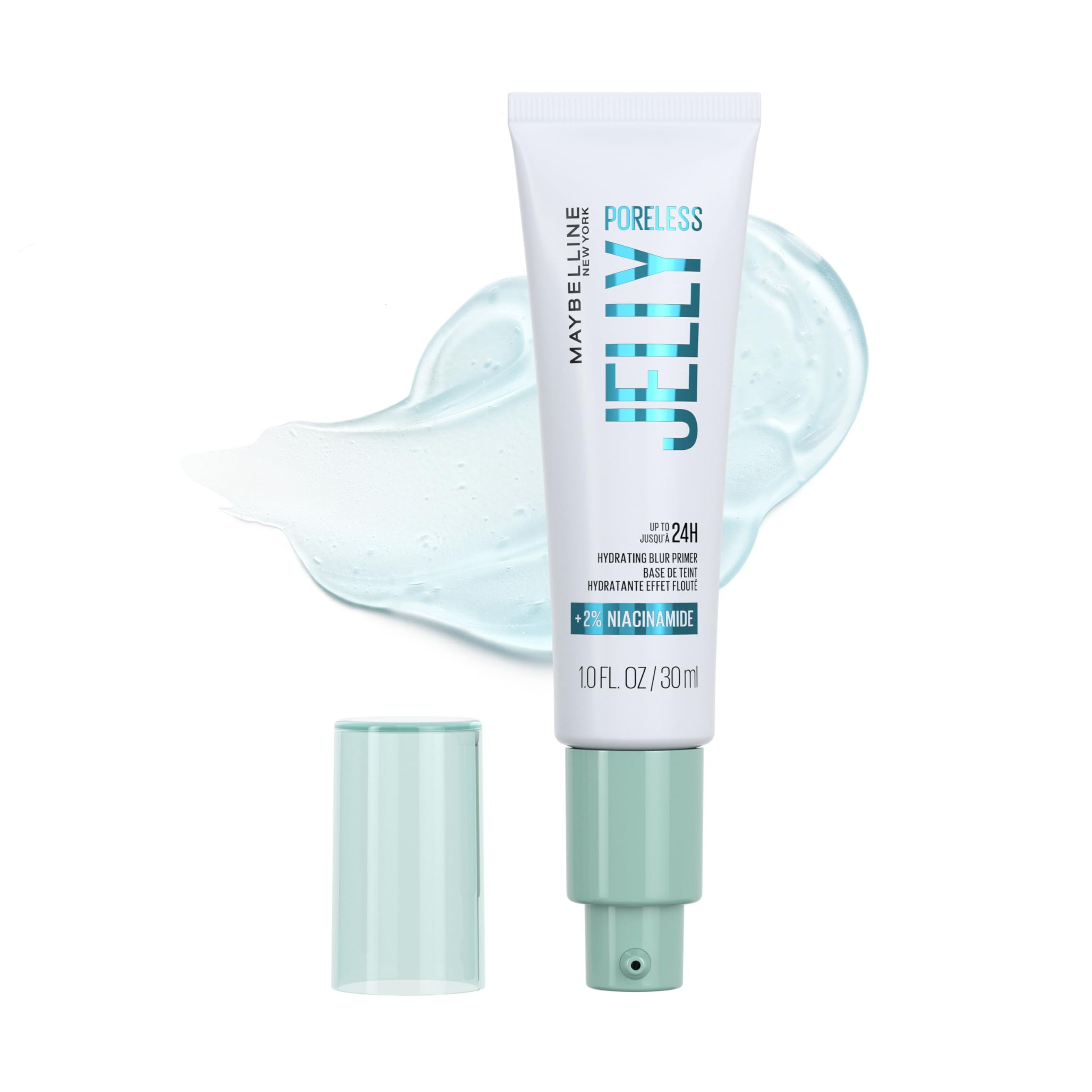 Maybelline Poreless Jelly Primer, Clear, 1 fl.oz - Up To 24HR Hydrating Blur Primer with 2% Niacinamide 1