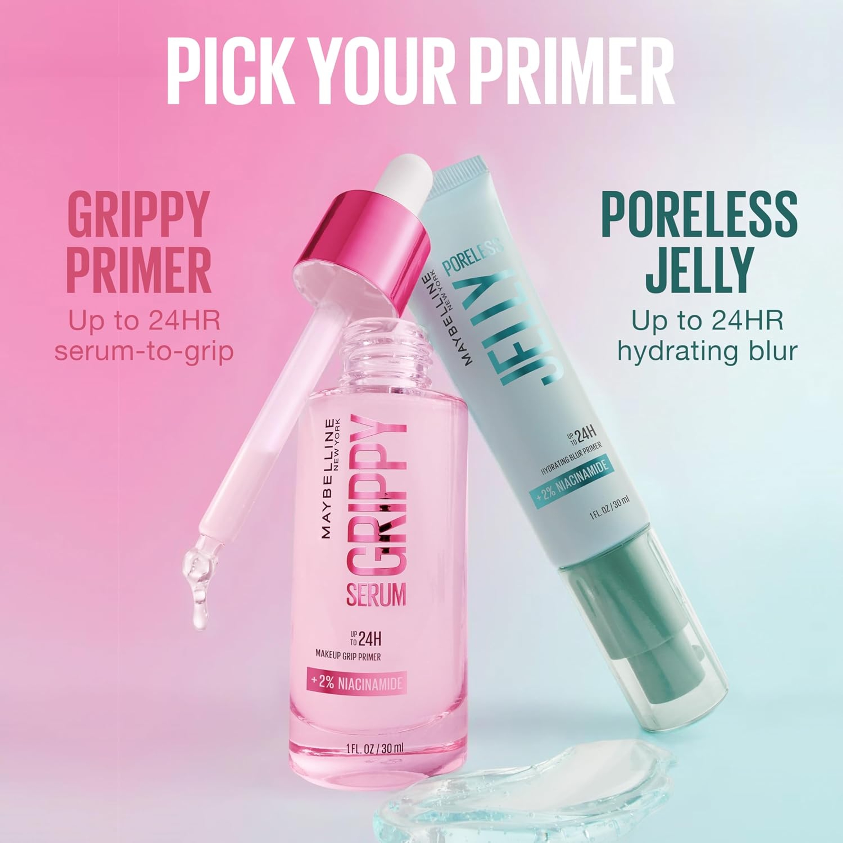 Maybelline Poreless Jelly Primer, Clear, 1 fl.oz - Up To 24HR Hydrating Blur Primer with 2% Niacinamide 7
