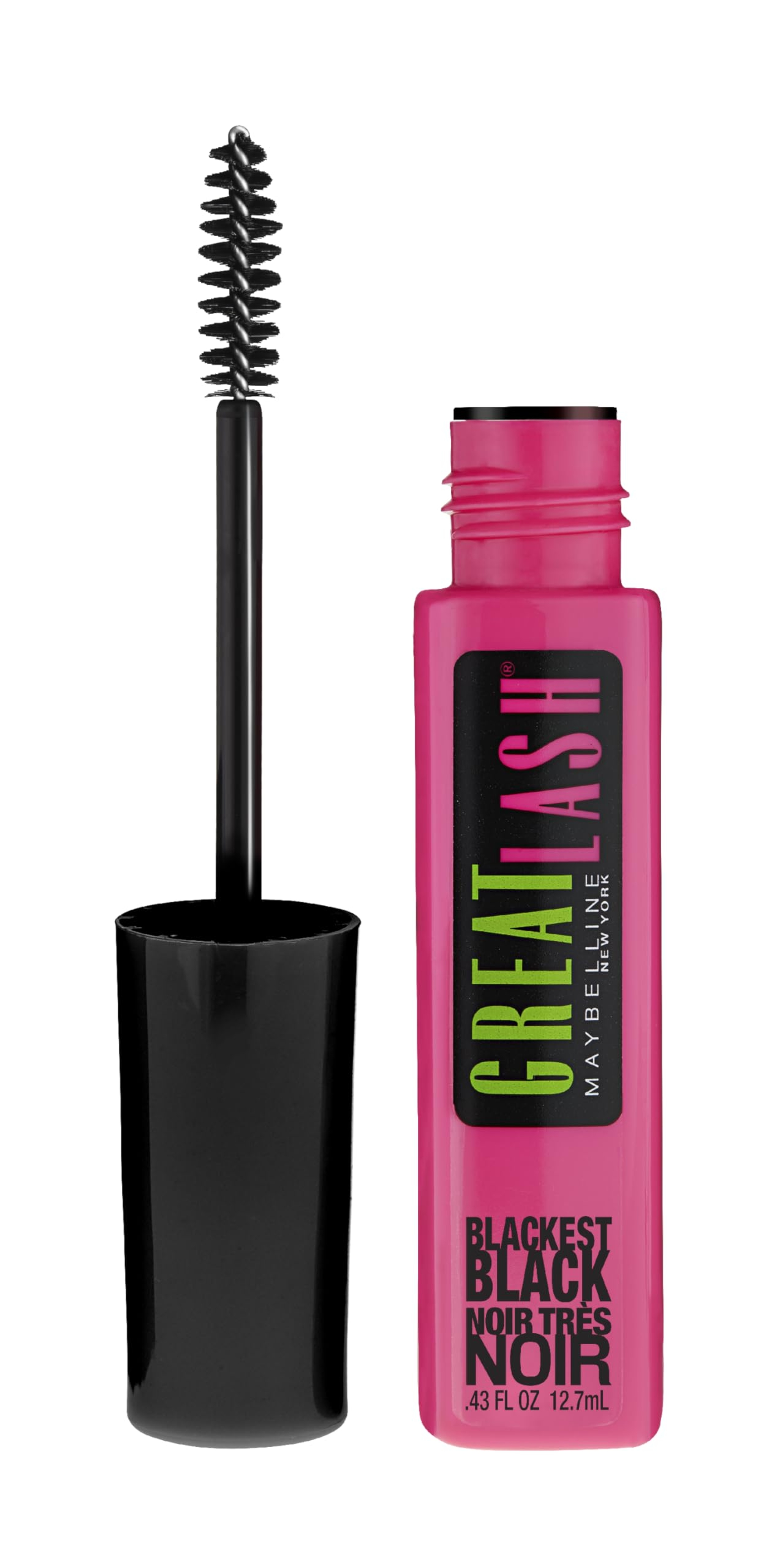 Maybelline Great Lash Washable Mascara - Volumizing Natural-Looking Mascara - Blackest Black 0.43 fl.oz 1