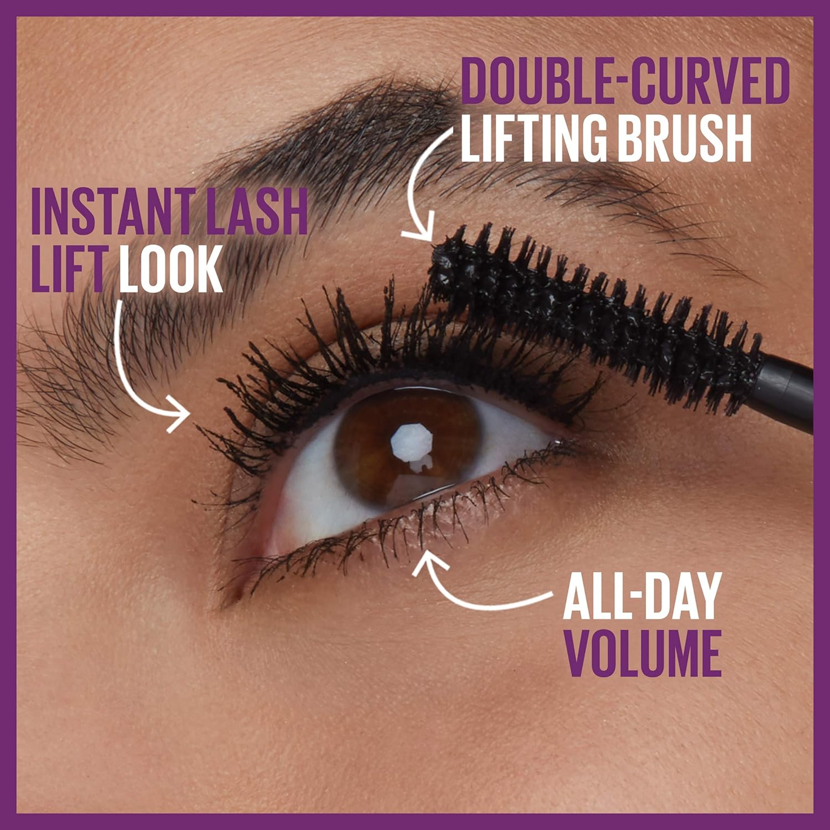 Maybelline The Falsies Lash Lift Washable Mascara, Ultra Black, 1 Count - Dramatic Volume, Long & Lifted Lashes 5