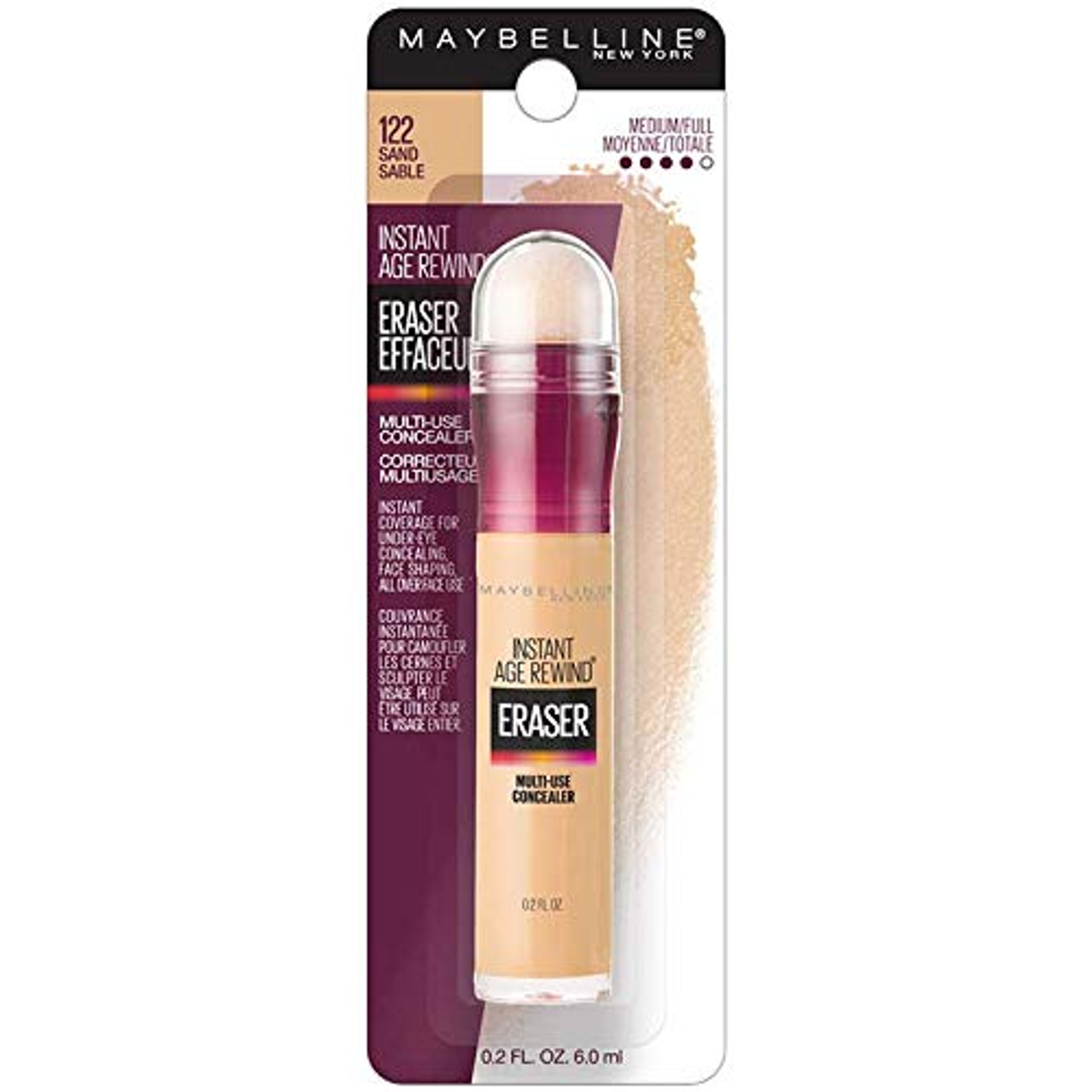 Maybelline Instant Age Rewind Eraser Multi-Use Concealer, 122 Sand, 0.2 fl.oz 10