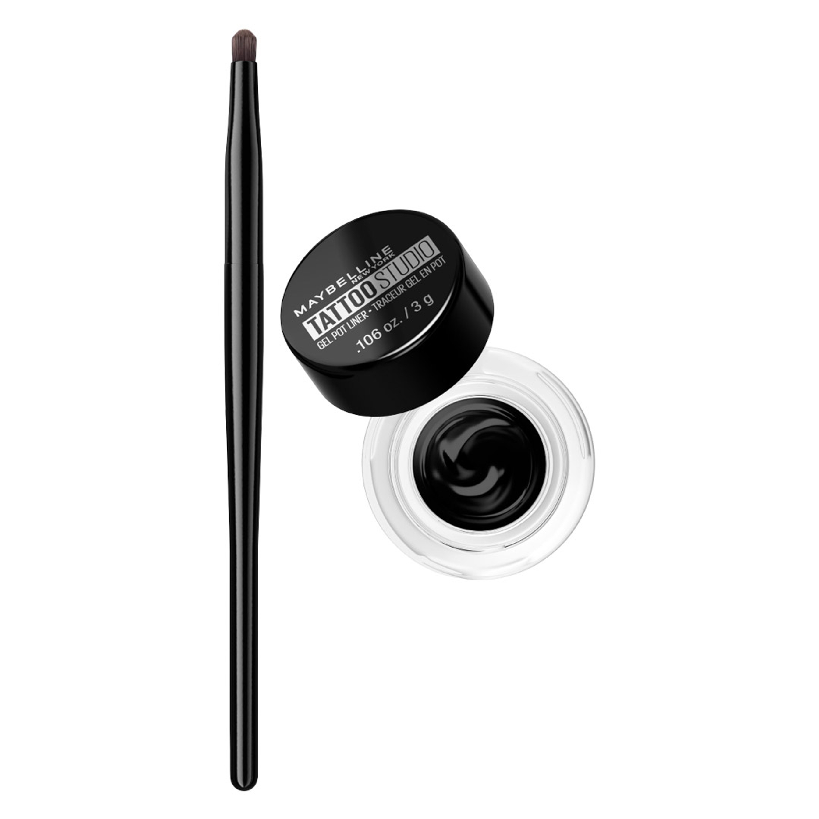 Maybelline Tattoo Studio Gel Pot Eyeliner, Blackest Black, 0.106 oz - Long-Lasting Gel Formula for Dramatic Eye Looks 1