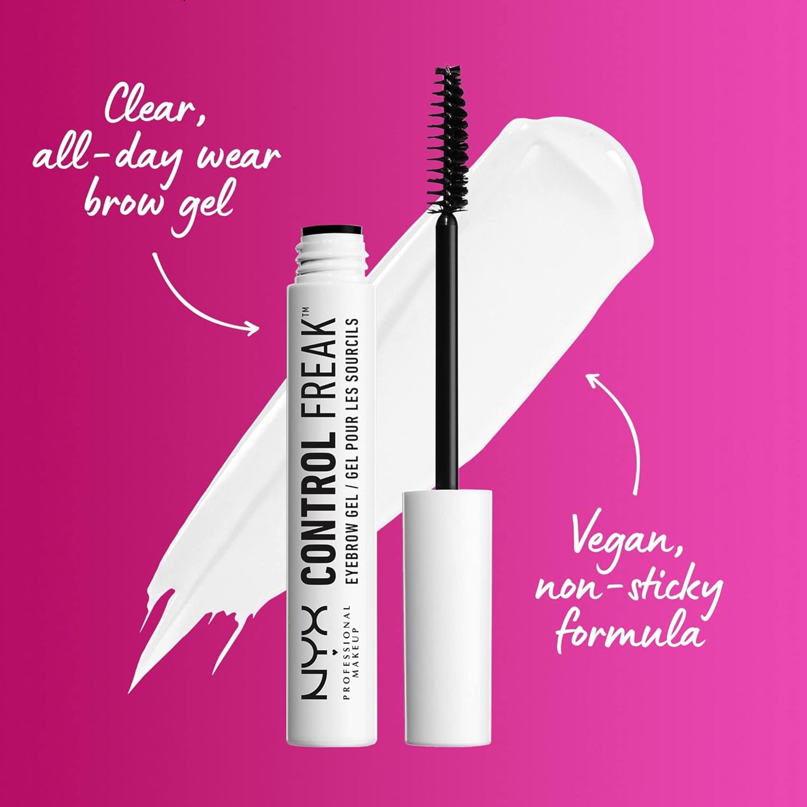 NYX Professional Makeup Control Freak Eyebrow Gel, Clear, 0.03 fl.oz 2