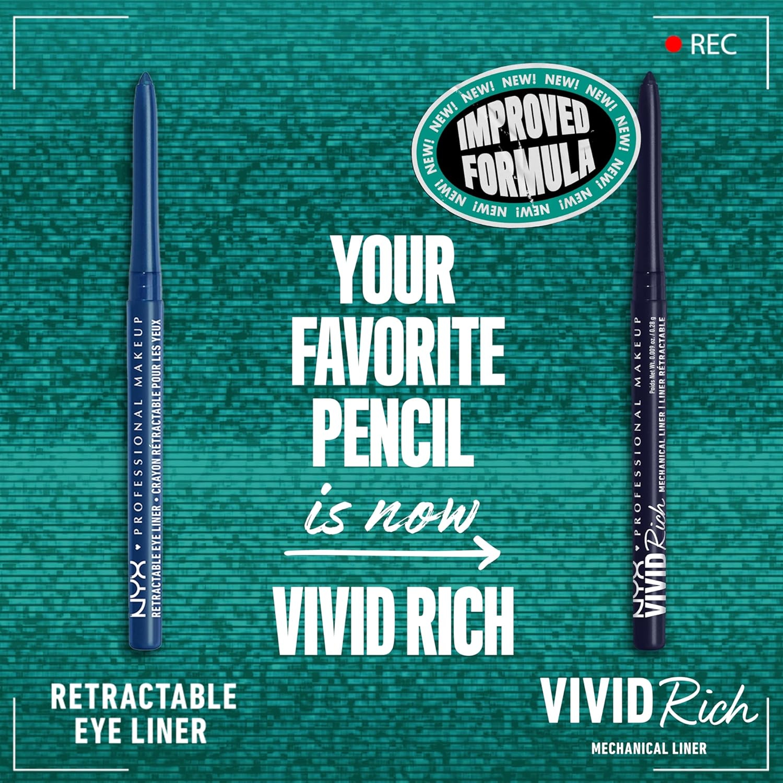 NYX Professional Makeup Vivid Rich Mechanical Eye Pencil, 14 Sapphire Bling, 1 Count - Creamy Retractable Eyeliner 2