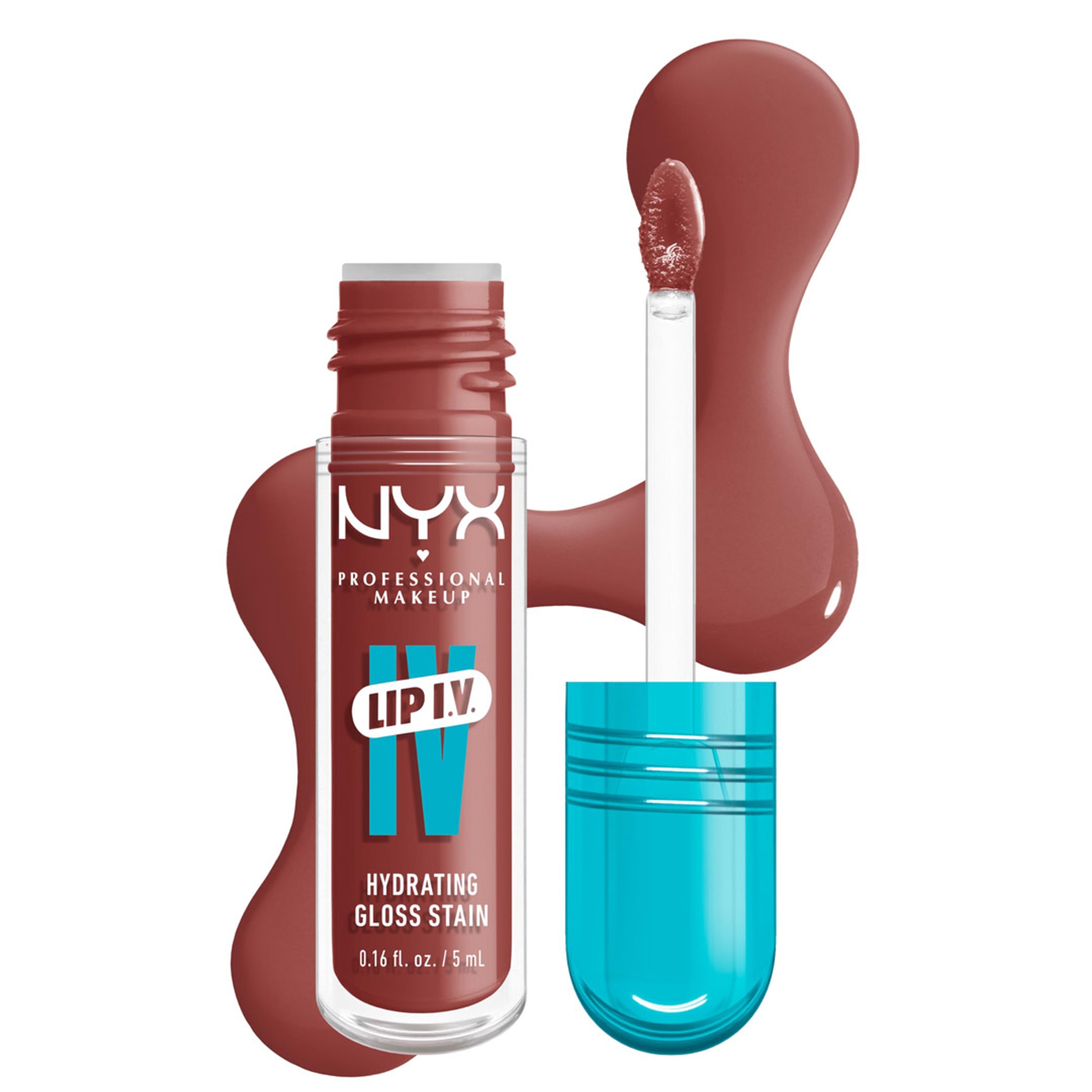 NYX Professional Makeup Lip IV Hydrating Lip Gloss Stain, Hydra-Honey, 0.16 fl.oz - Long-Lasting, Tinted, Vegan Formula 1
