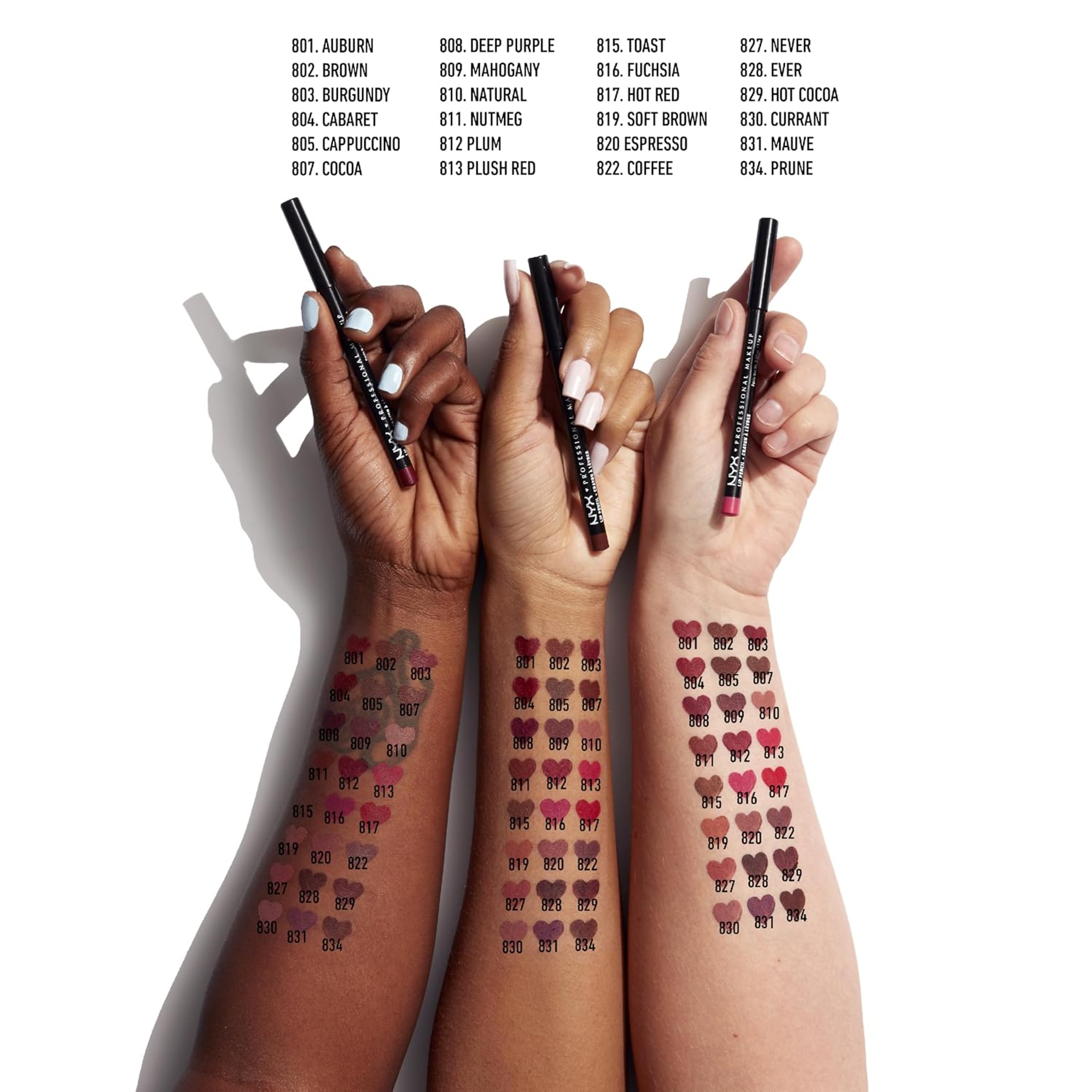 NYX Professional Makeup Slim Lip Pencil, Mahogany, 0.03 oz - Long-Lasting Creamy Lip Liner 3