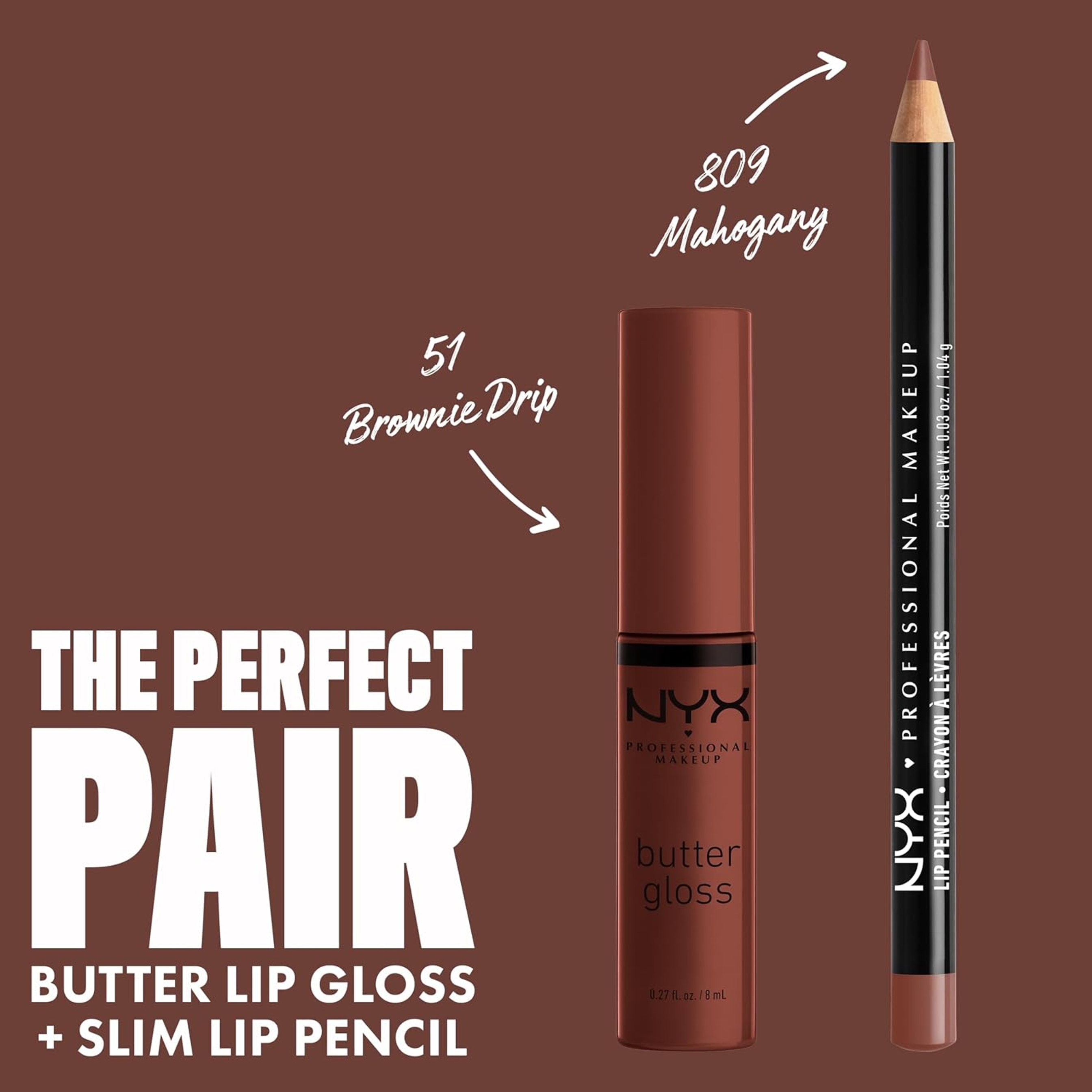 NYX Professional Makeup Slim Lip Pencil, Mahogany, 0.03 oz - Long-Lasting Creamy Lip Liner 9