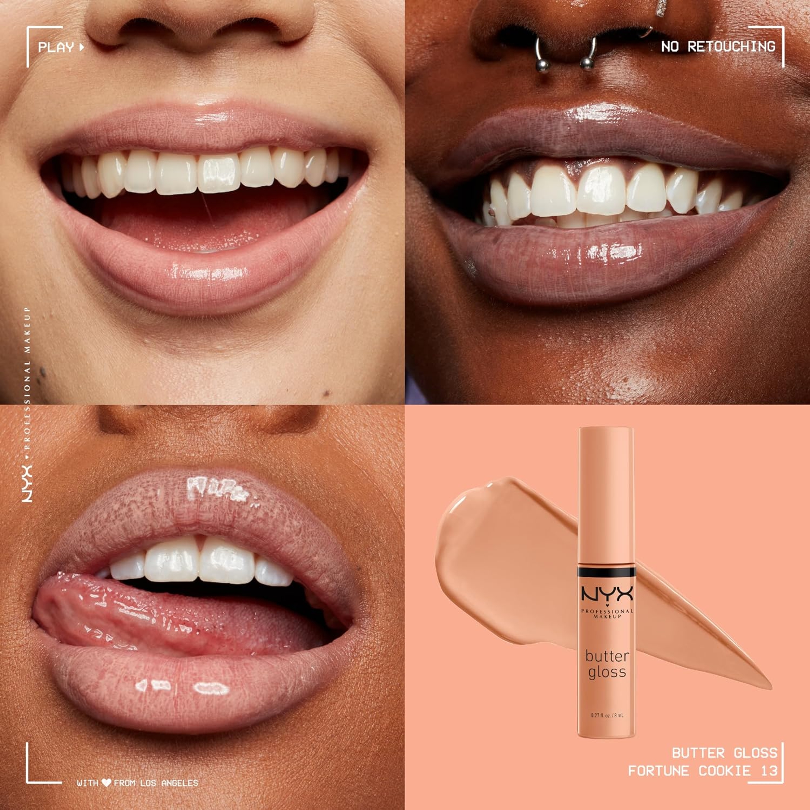 NYX Professional Makeup Butter Gloss Lip Gloss, Fortune Cookie, 0.27 fl.oz - Non-Sticky & Shiny Vegan Lip Makeup 3
