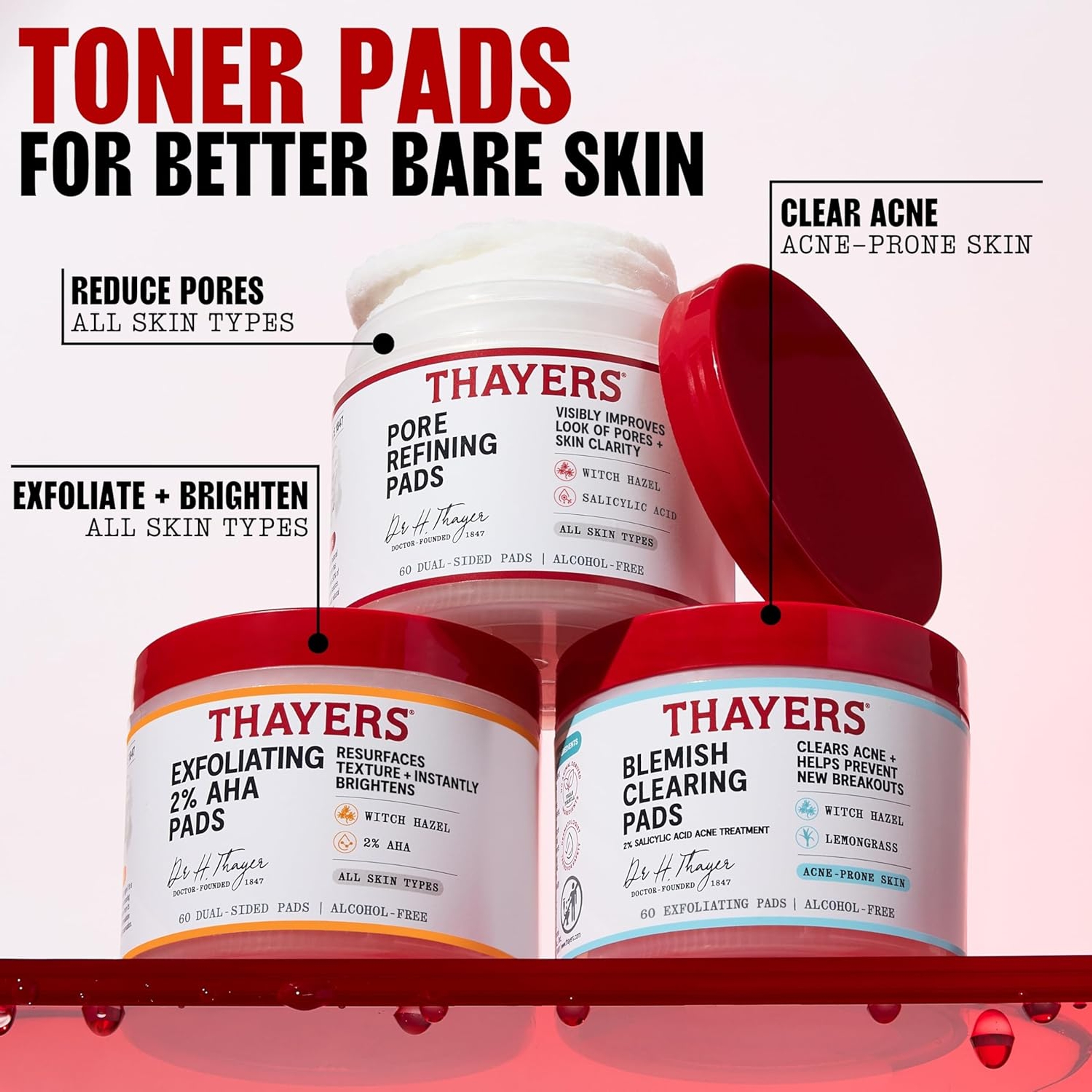 Thayers Blemish Clearing Pads (60 Pads) - Salicylic Acid Acne Treatment for Face 11