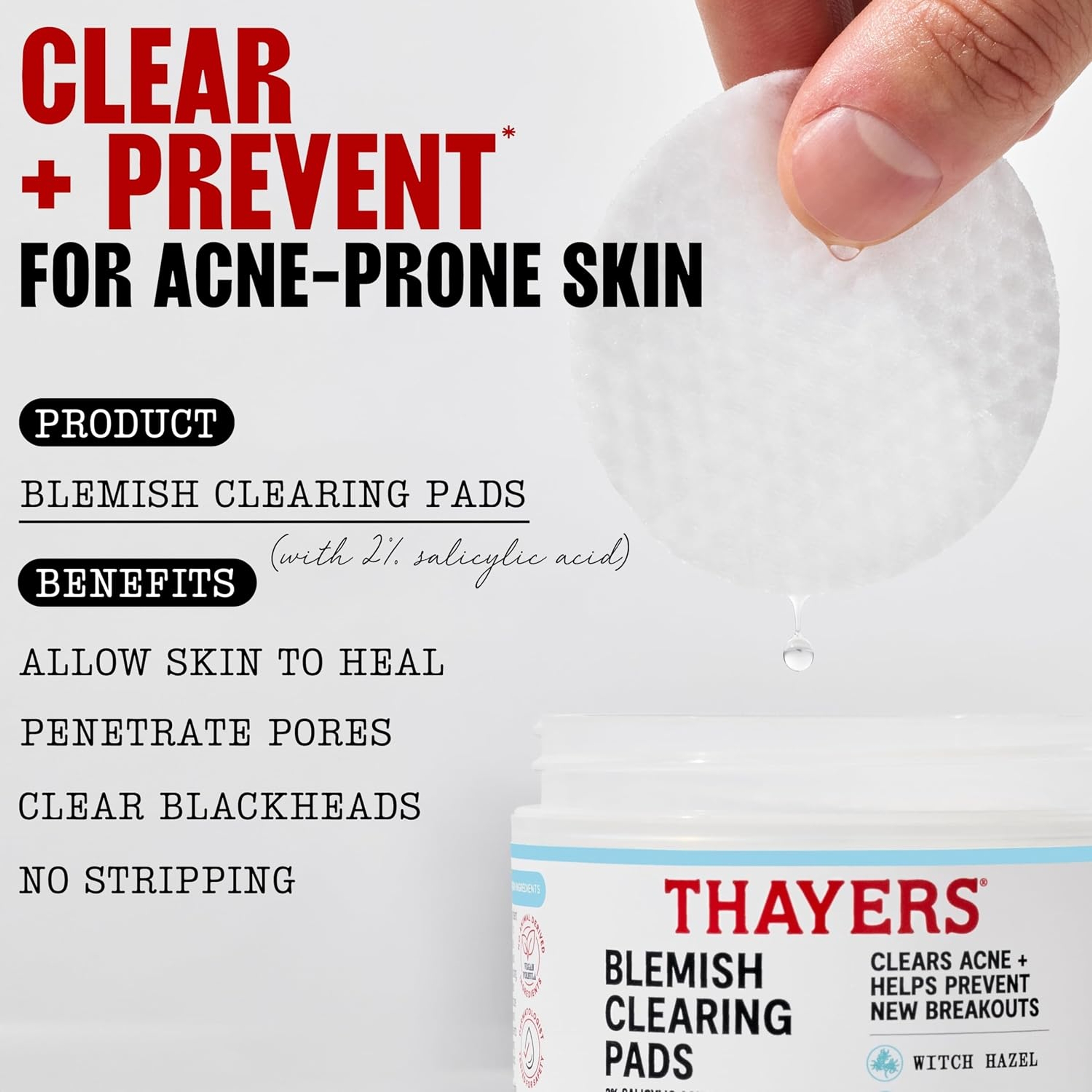 Thayers Blemish Clearing Pads (60 Pads) - Salicylic Acid Acne Treatment for Face 5
