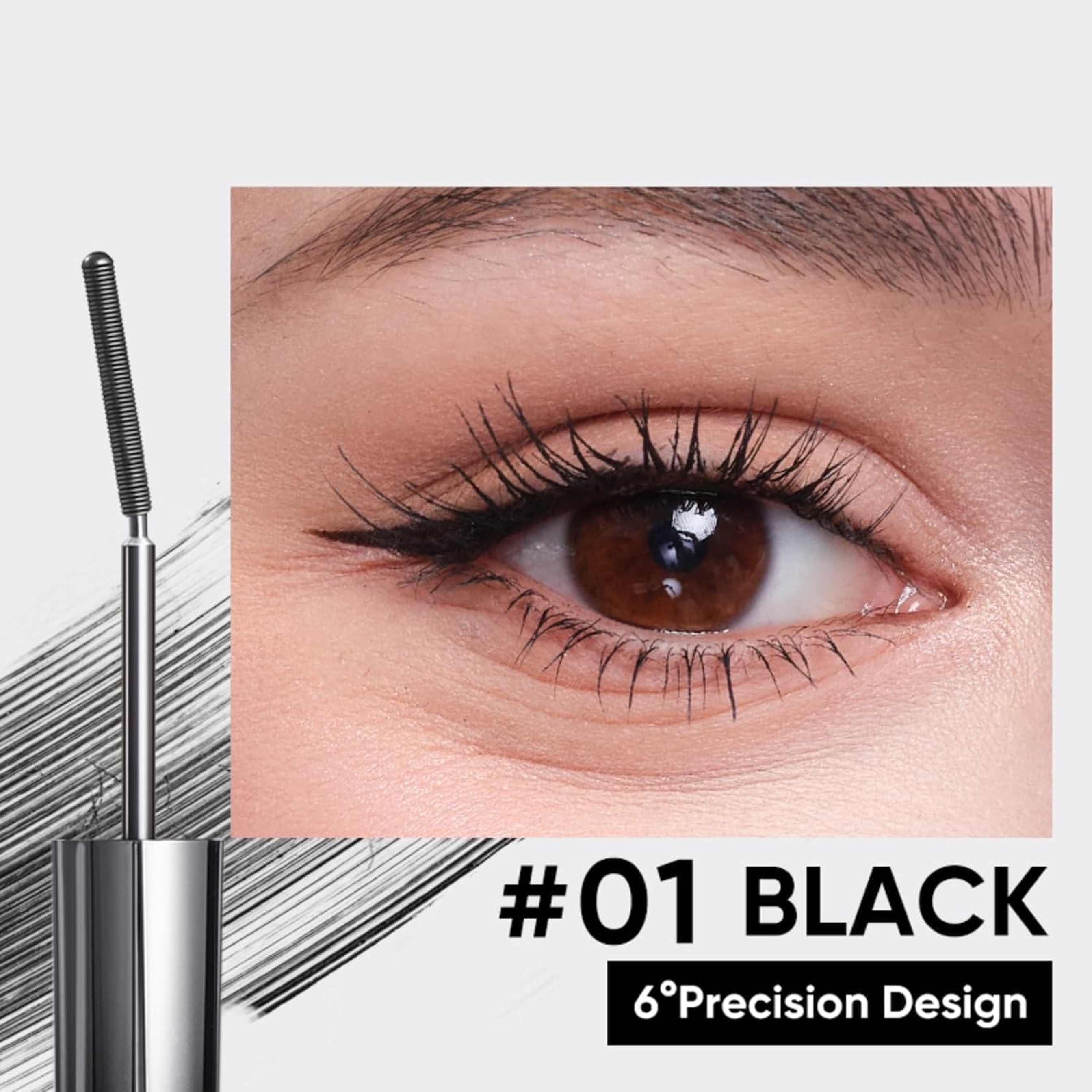 Judydoll 3D Curling Iron Mascara, 01 Black, 0.07 oz - 6° Precision Design Tubing Mascara with Ultra-Fine Metal Wand 2